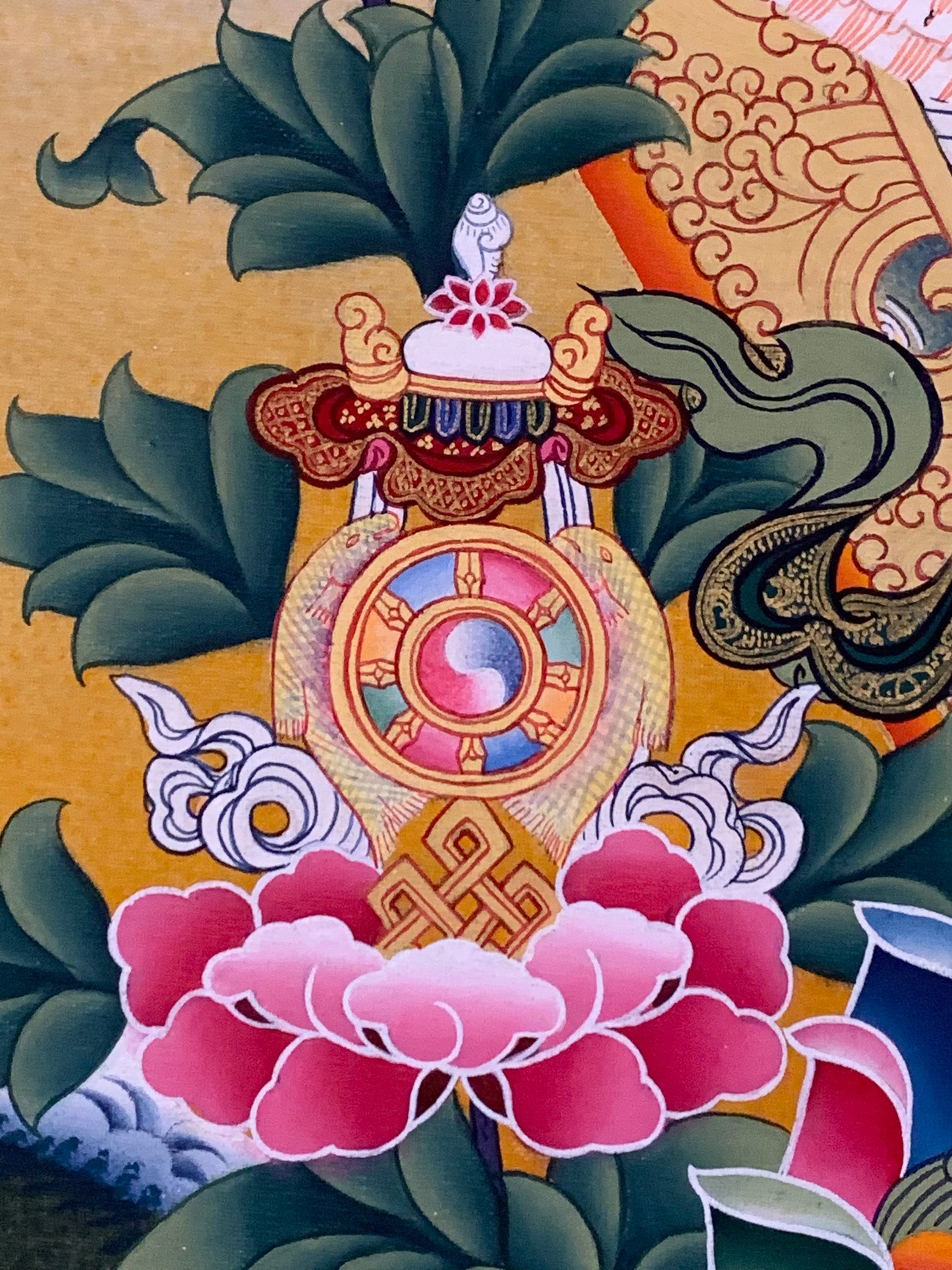 Thousand Armed Avalokiteshvara Compassion Dragon Brocade Thangka