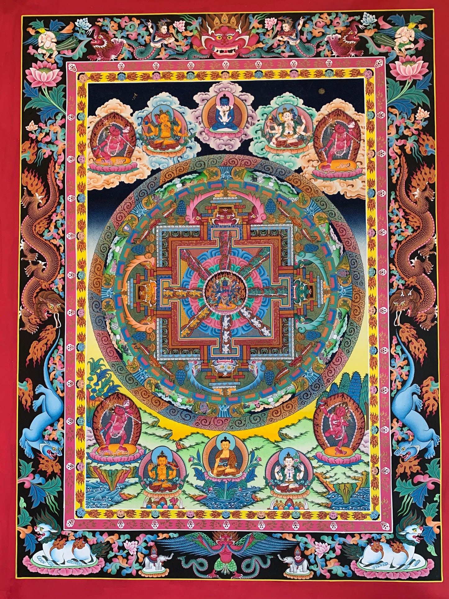 Chakrasamvara Mandala Unbrocaded Thangka