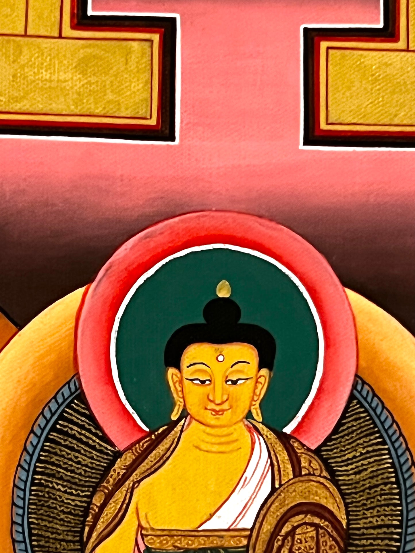 Shakyamuni Mandala Eight Auspicious Symbols Thangka