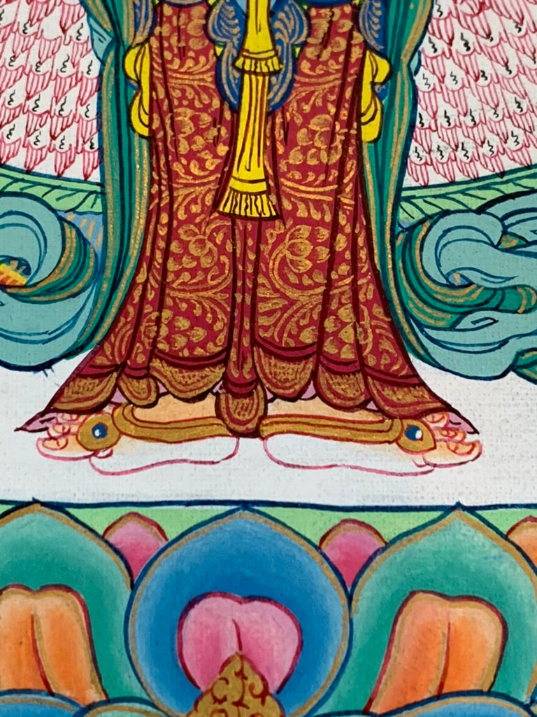 Avalokiteshvara Bird Mandala Unbrocaded Thangka