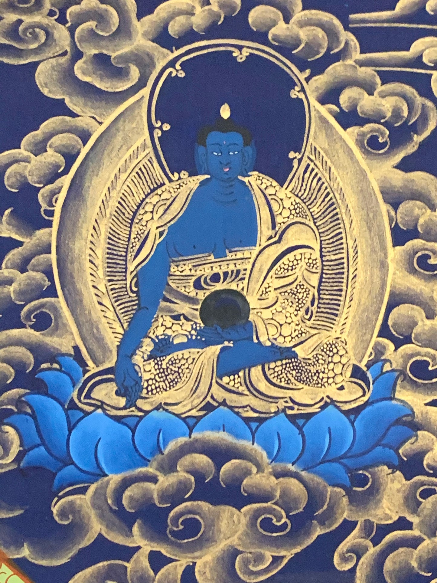 Vajrasattva Black Gold Thangka