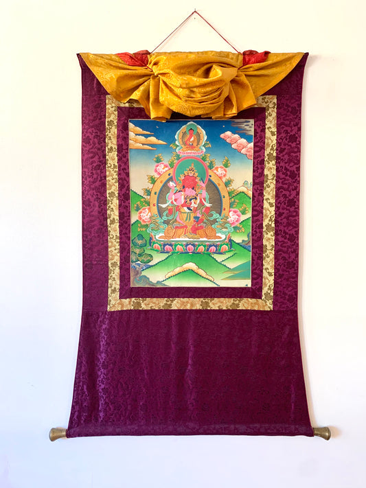 Red Vajrasattva With Consort Thangka