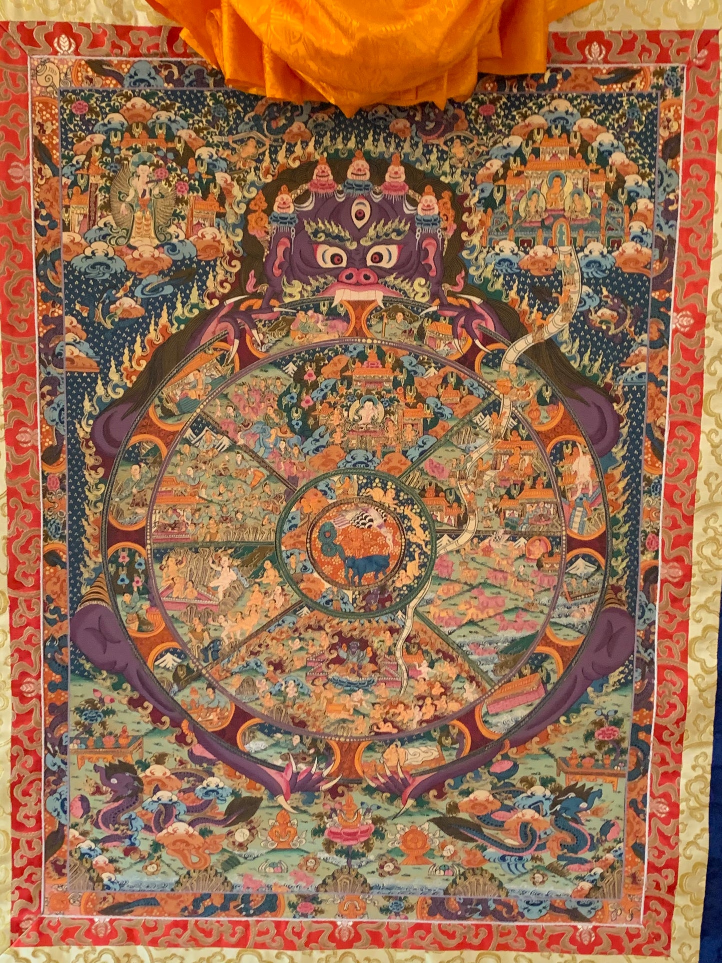 Bhavacakra Wheel of Existence Thangka