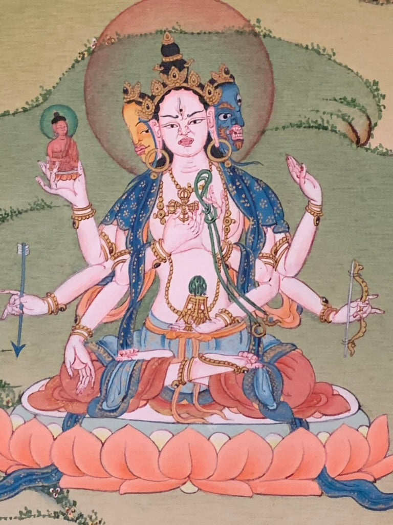 White Tara Rainbow Body Long Life Thangka