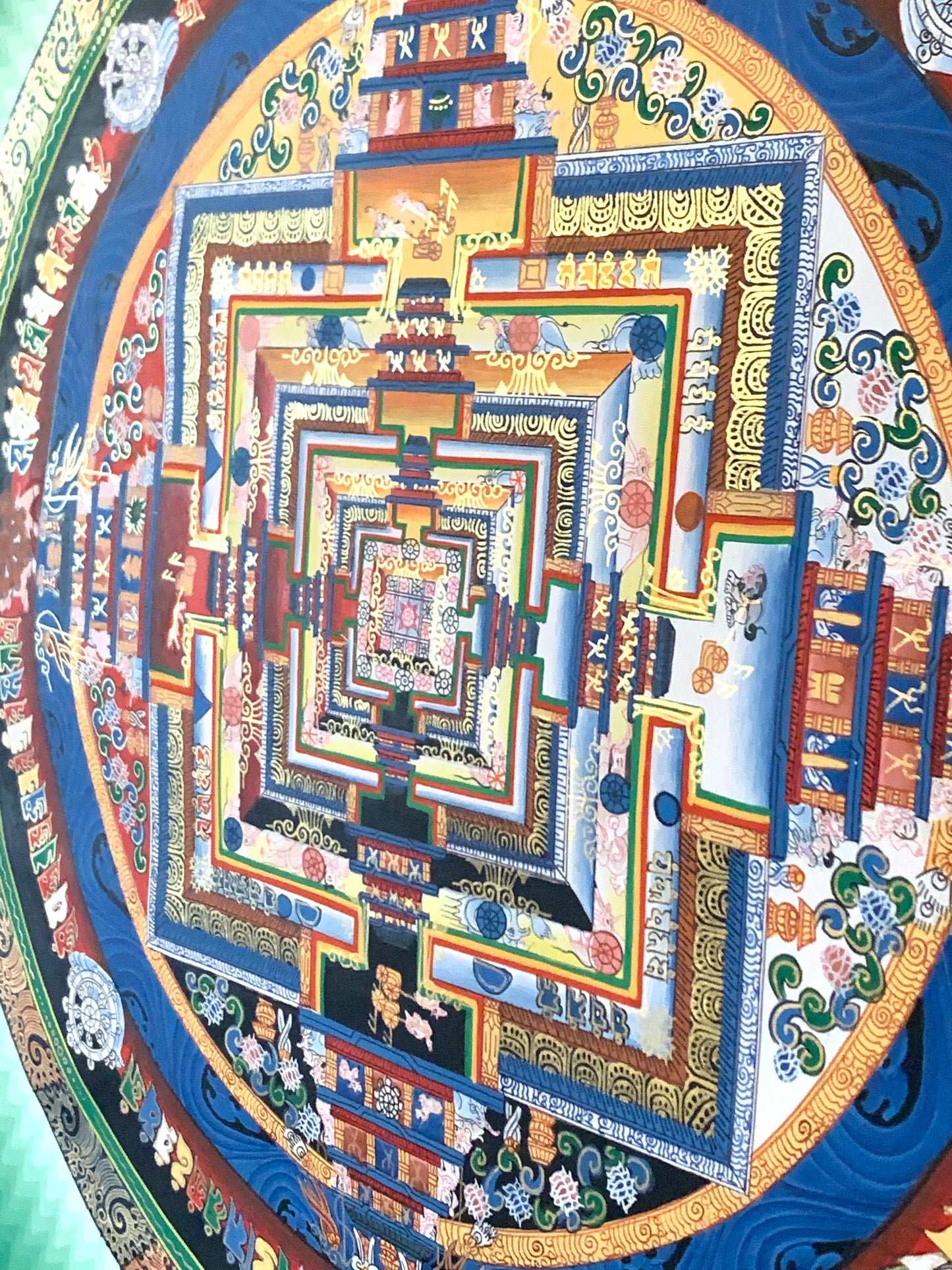 Kalachakra Green Mandala Black Brocade