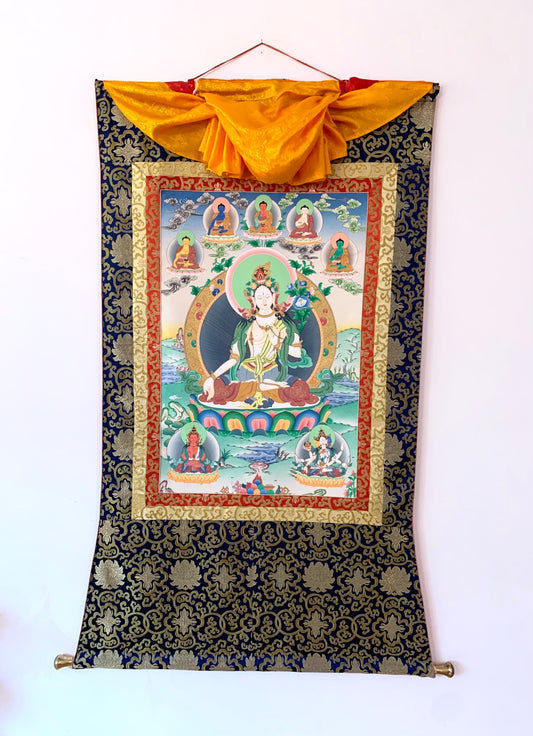 White Tara Five Dhyani Buddhas Long Life Thangka