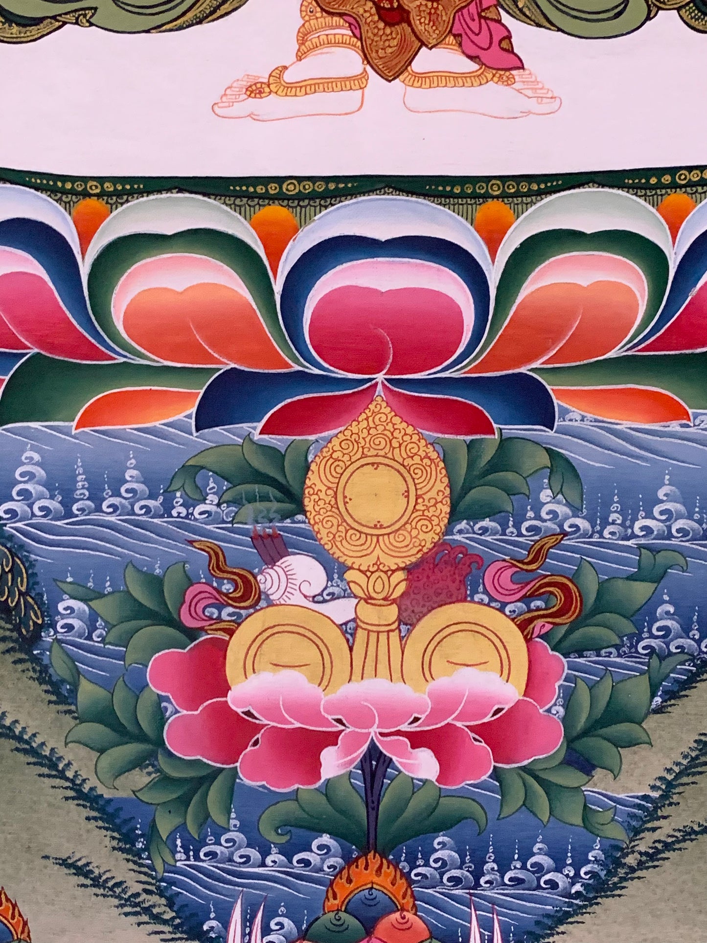 Thousand Armed Avalokiteshvara Compassion Dragon Brocade Thangka