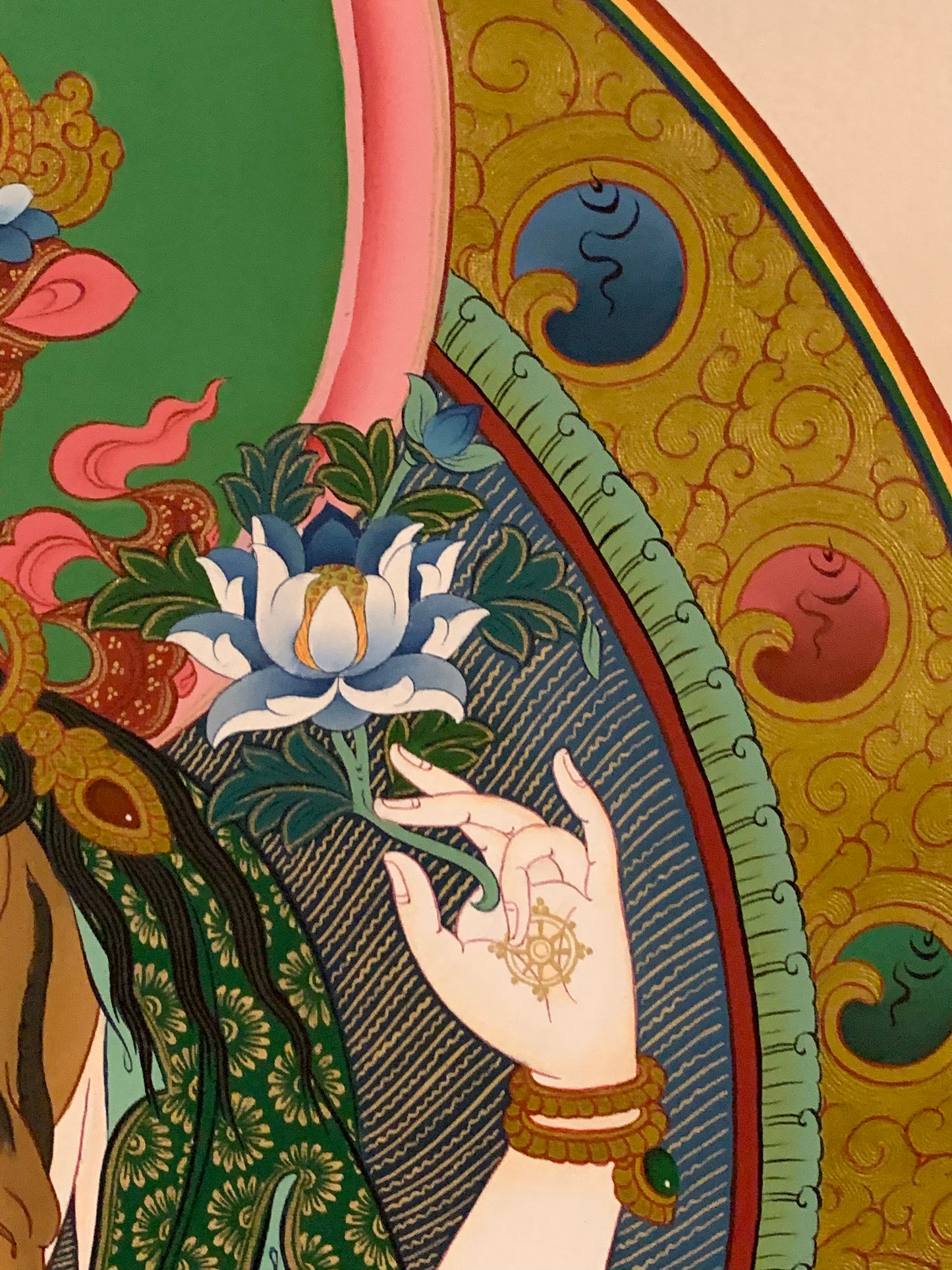 Chenrezig Dragon Brocade Thangka