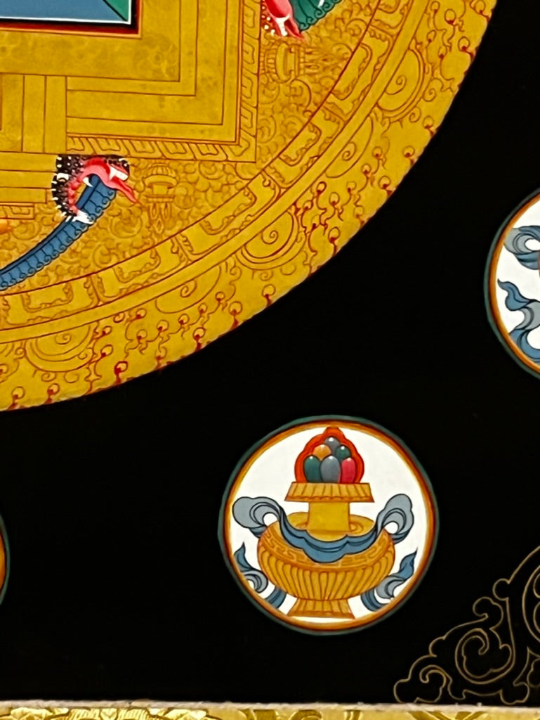 Shakyamuni Mandala Eight Auspicious Symbols Thangka