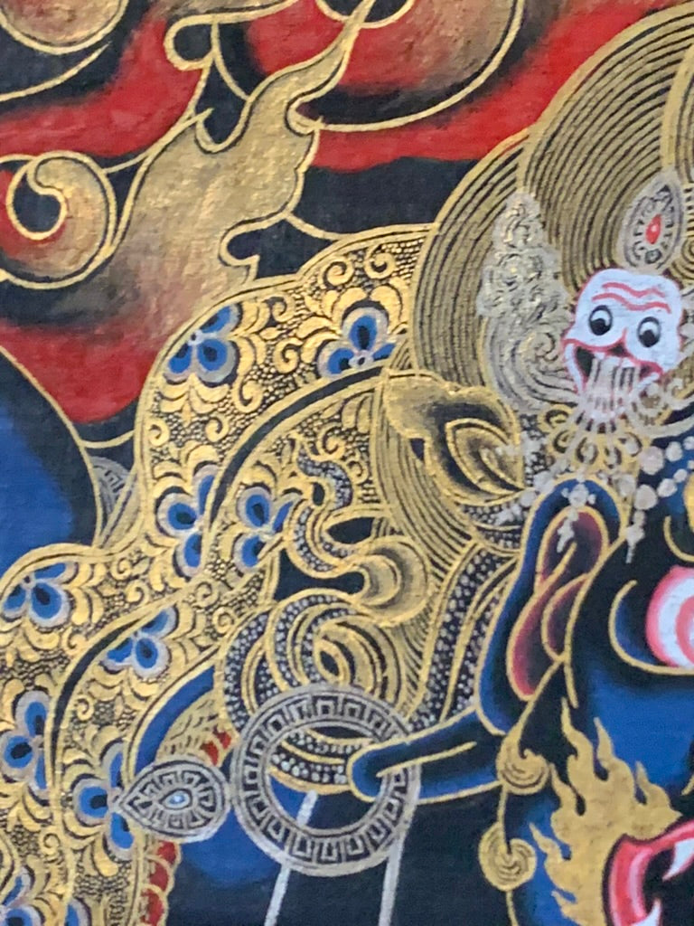 Vajrapani Black Thangka