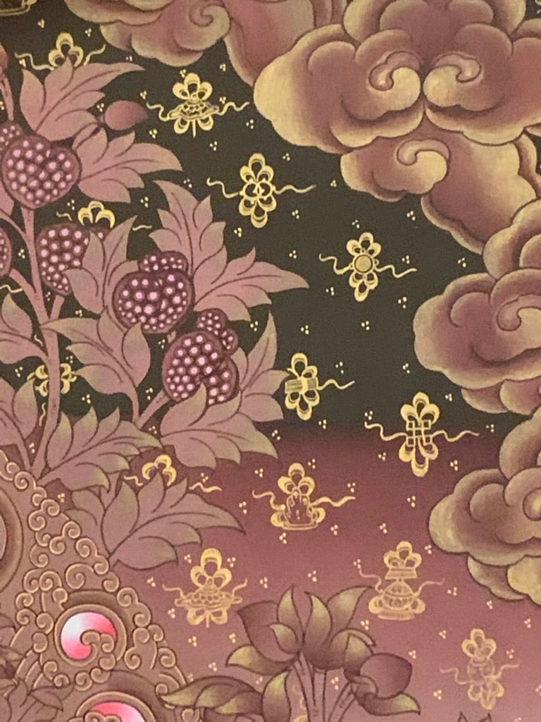 Manjushri Gold Tone Thangka