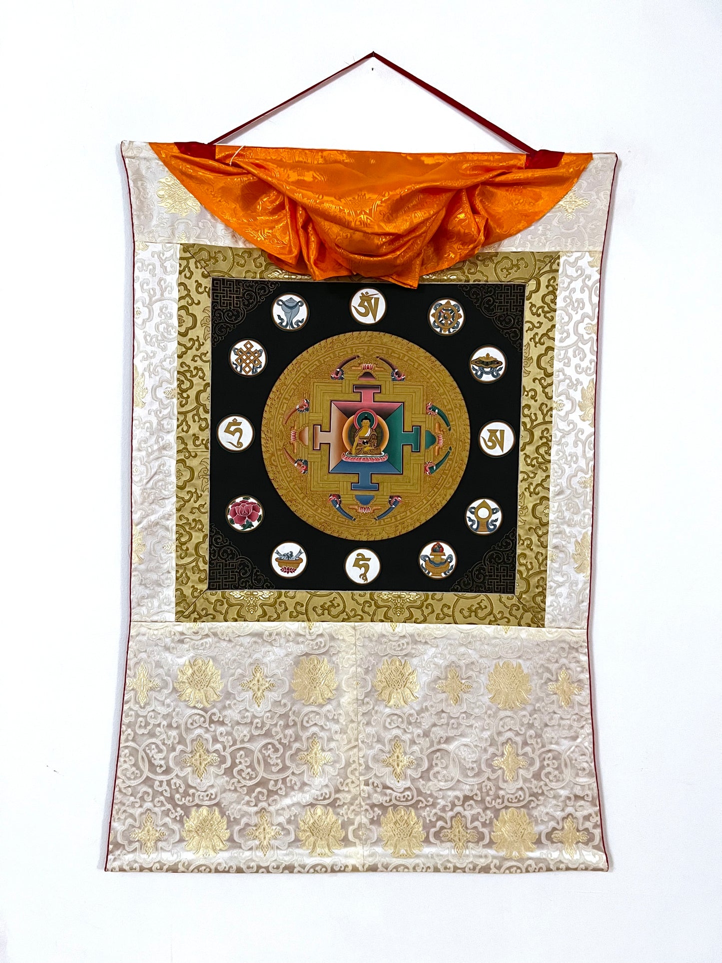 Shakyamuni Mandala Eight Auspicious Symbols Thangka