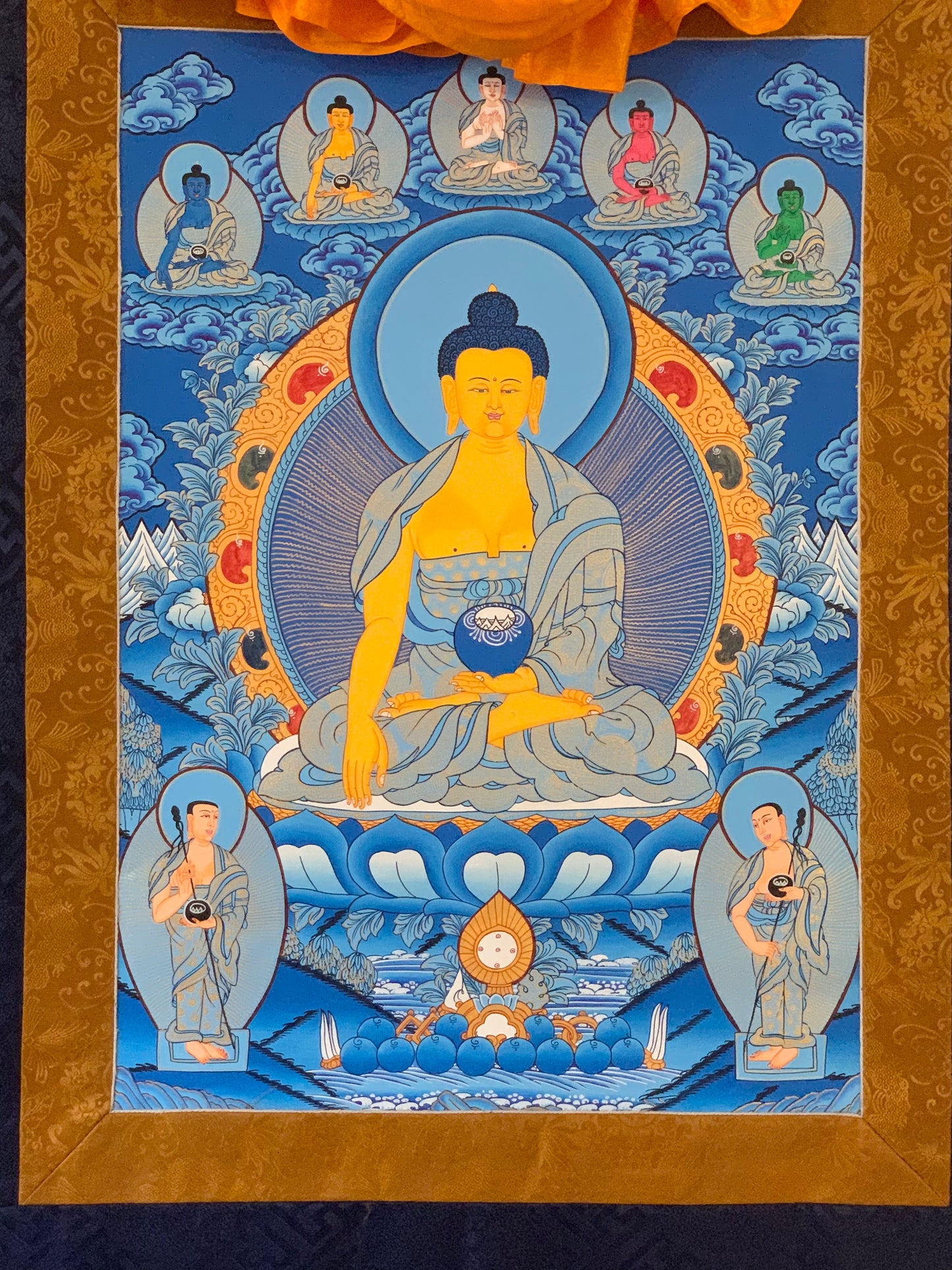 Shakyamuni Five Dhyani BuddhaThangka