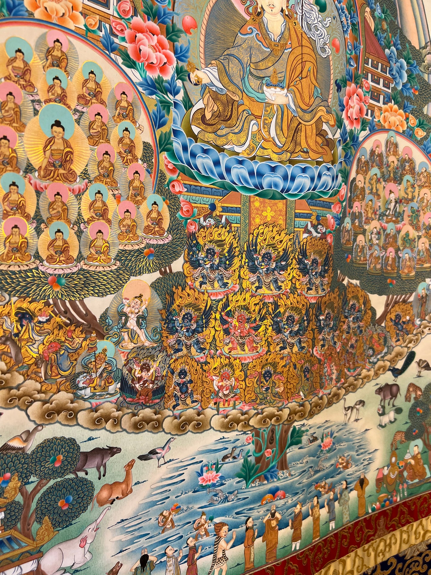 Guru Rinpoche Nyingma Dudjom Terser Refuge Tree Thangka