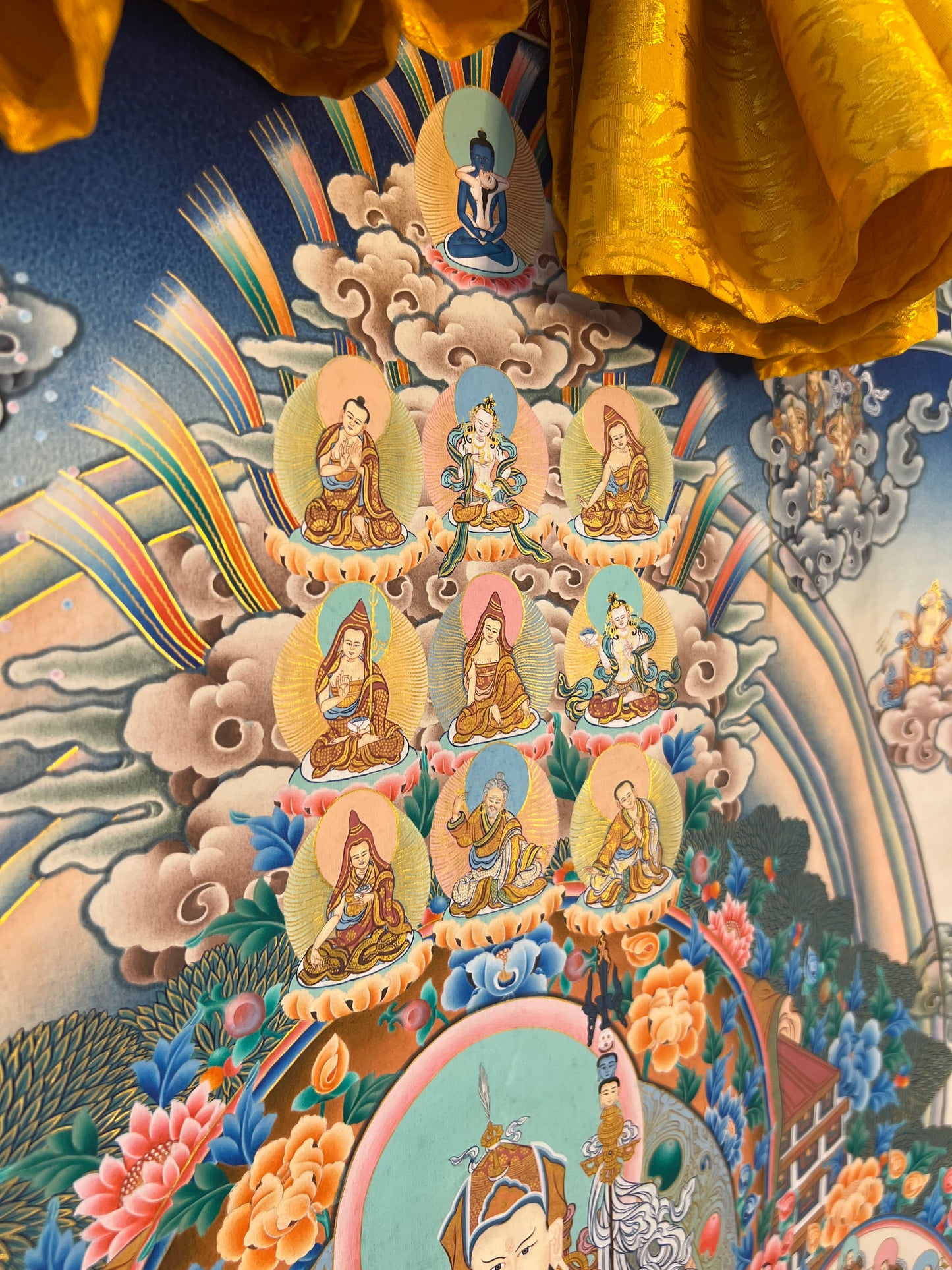 Guru Rinpoche Nyingma Dudjom Terser Refuge Tree Thangka