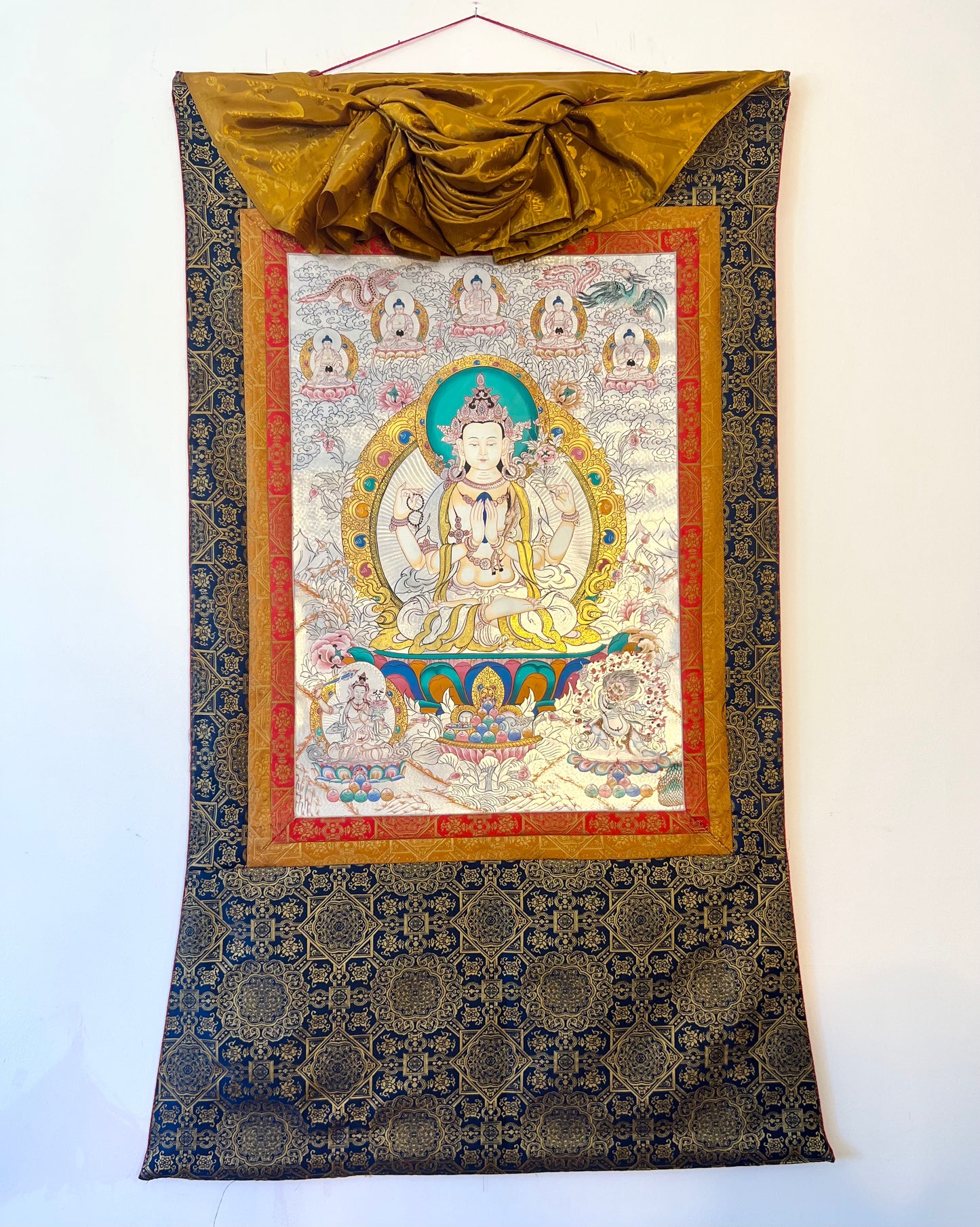 Silver Chenrezig Compassion Thangka