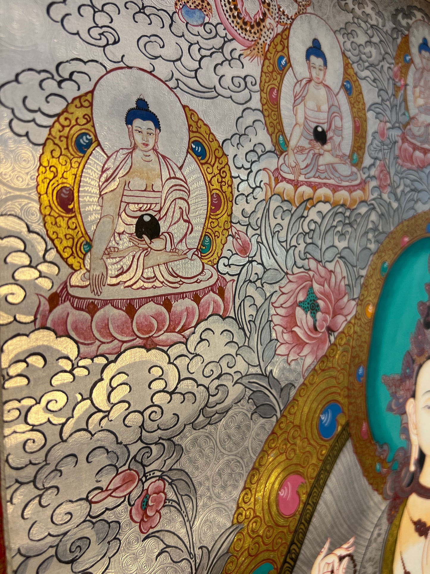 Silver Chenrezig Compassion Thangka