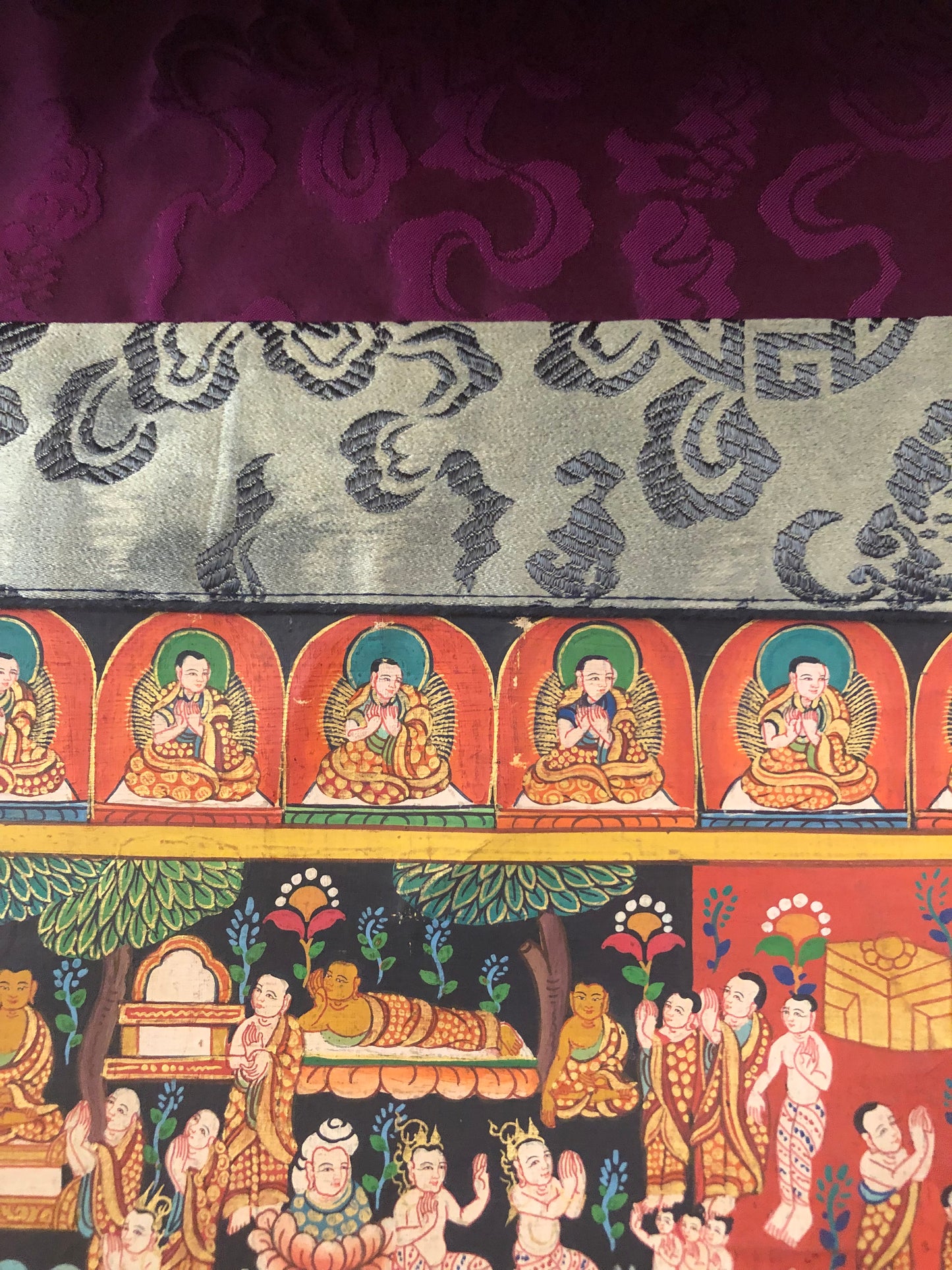 Temptation Of Shakyamuni Buddha And Scenes From His Life Thangka