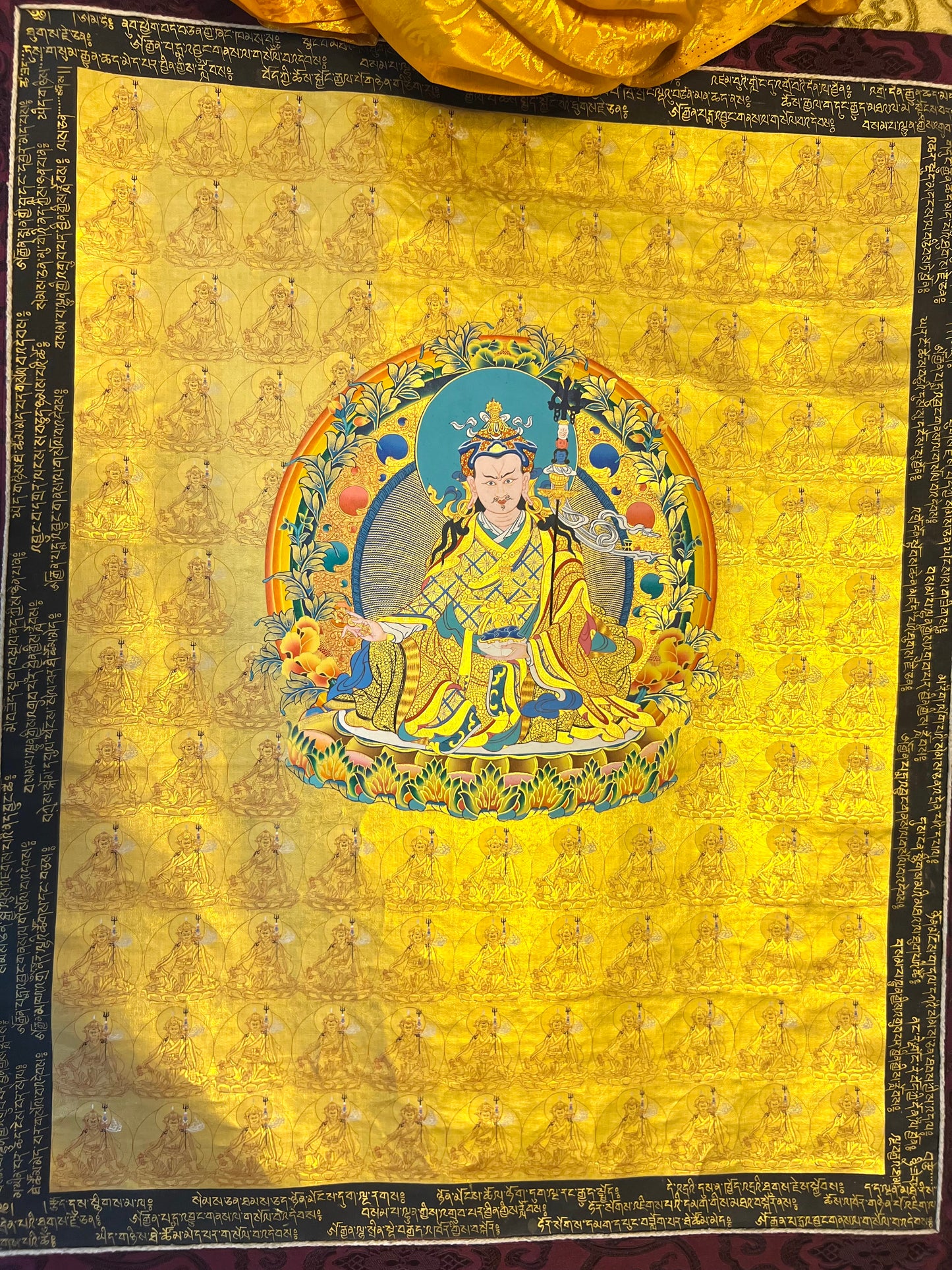 108 Guru Rinpoche Gold Thangka