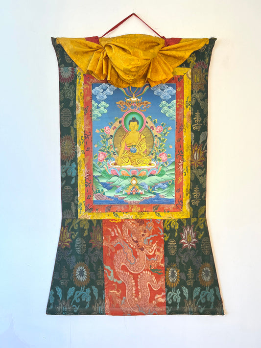 Shakyamuni Dragon Brocade Thangka