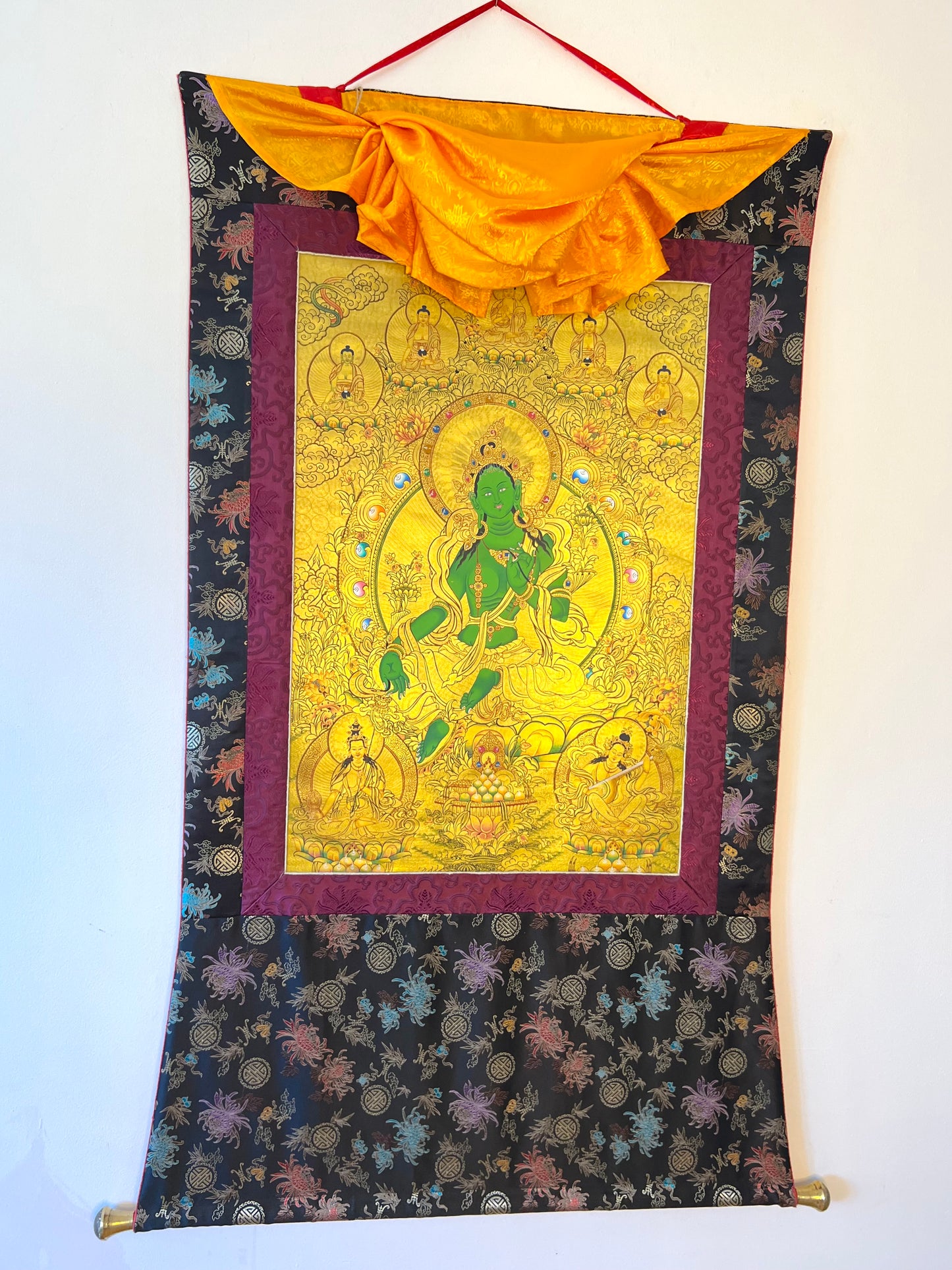 Green Tara Gold Thangka