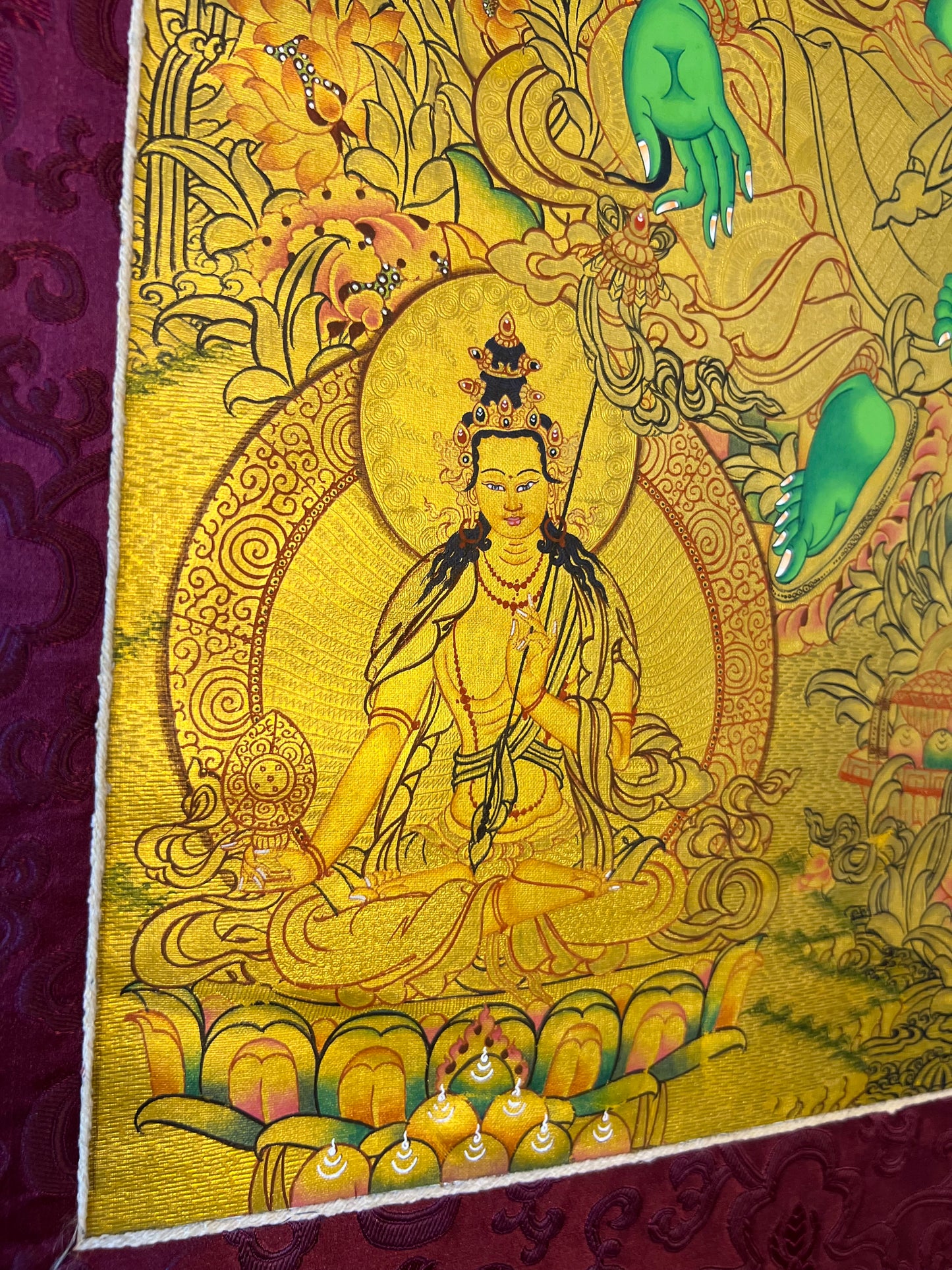 Green Tara Gold Thangka