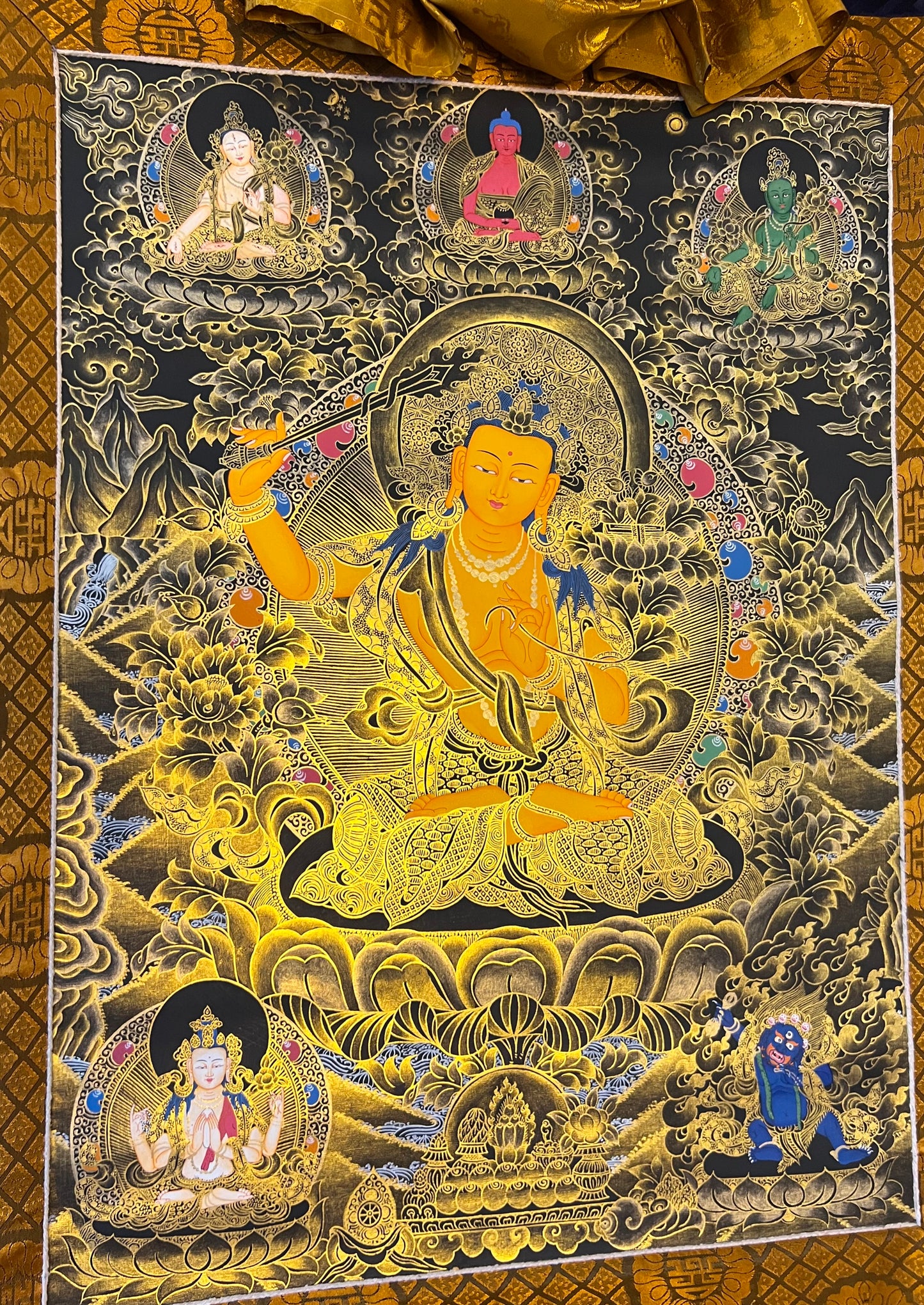 Manjushri With Taras Thangka