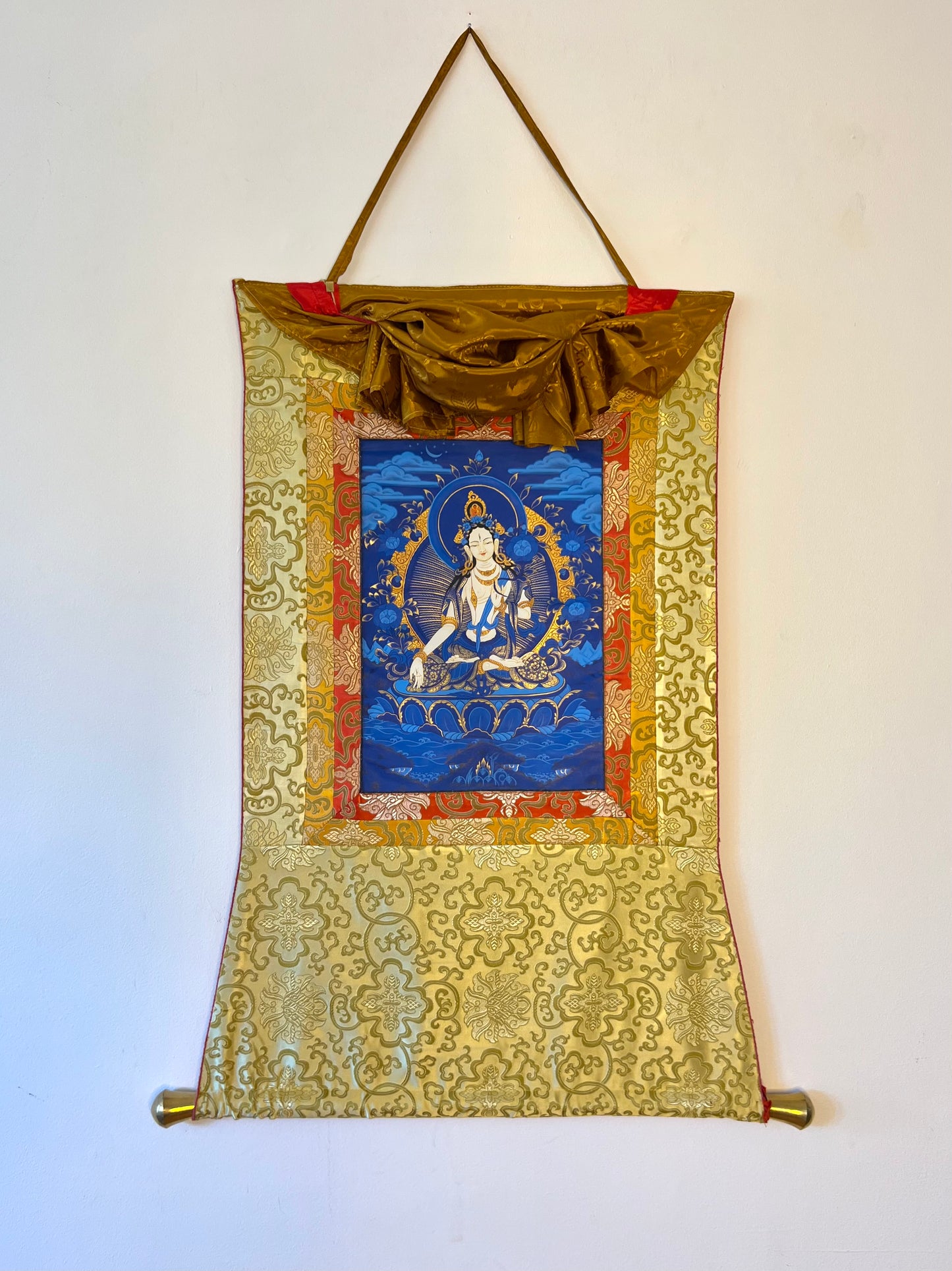 White Tara Blue Thangka