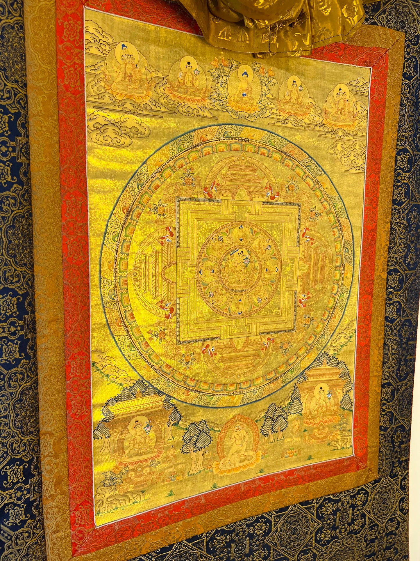 Manjushri Mandala 24K Gold Thangka