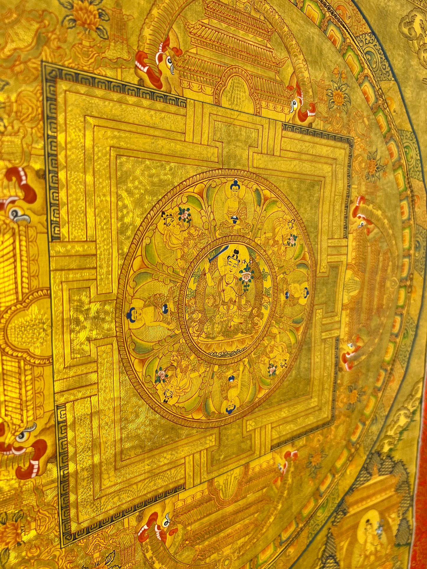 Manjushri Mandala 24K Gold Thangka