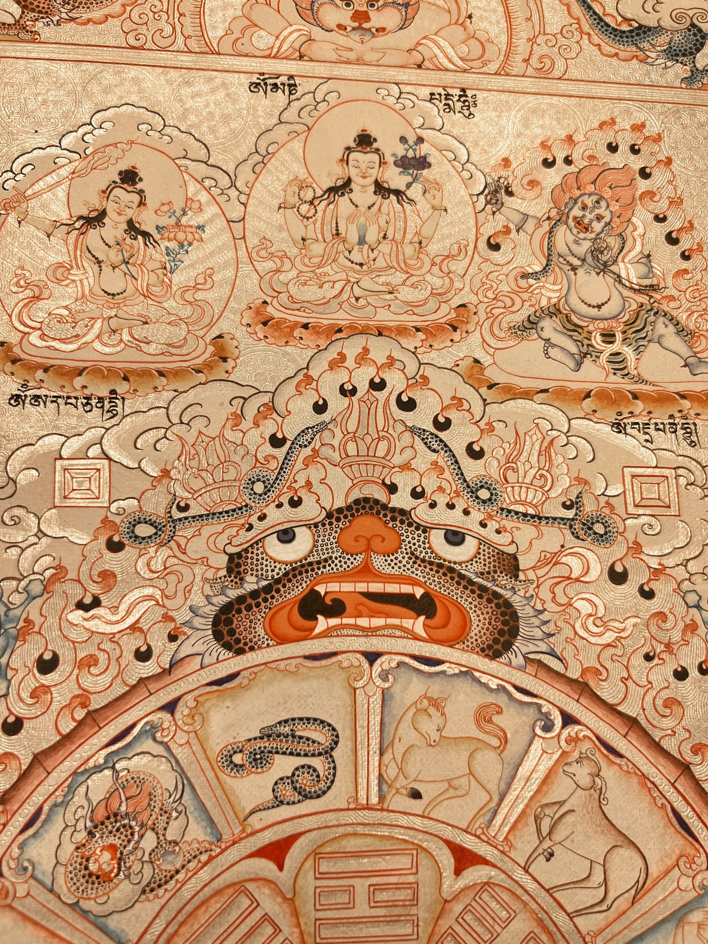 Tibetan Astrological Silver Unbrocaded Thangka