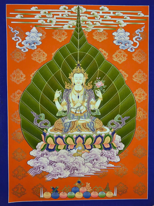 Chenrezig Leaf Thangka