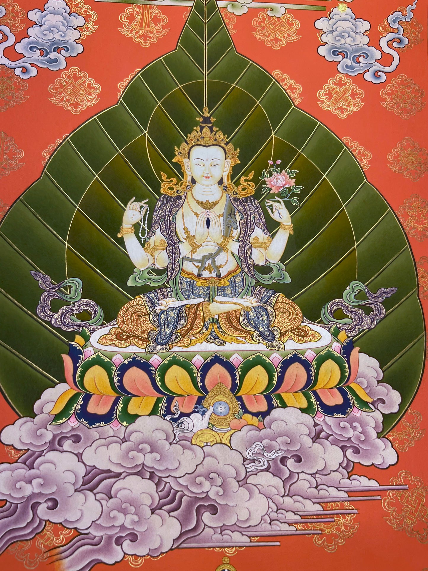 Chenrezig Leaf Thangka