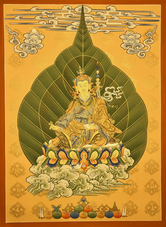 Guru Rinpoche Leaf Unbrocaded Thangka