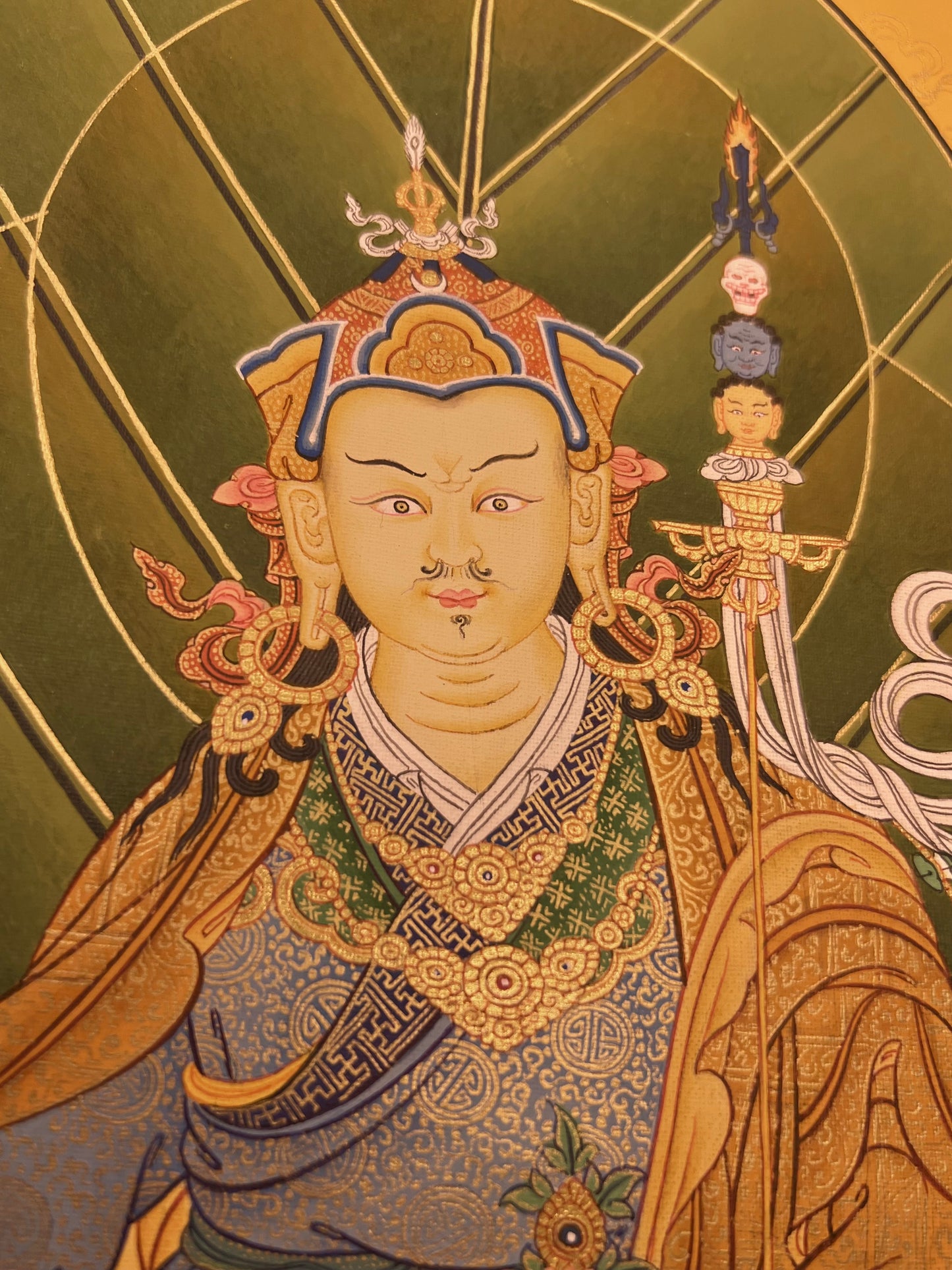 Guru Rinpoche Leaf Unbrocaded Thangka