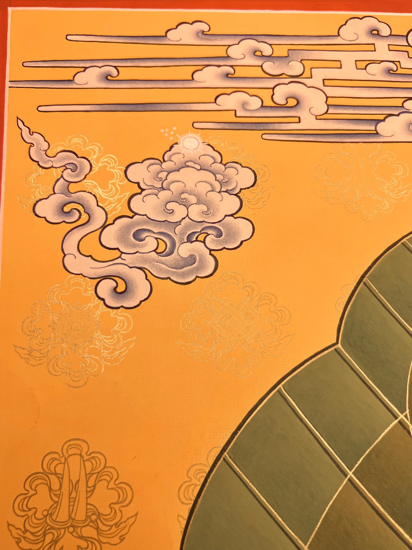 Guru Rinpoche Leaf Unbrocaded Thangka