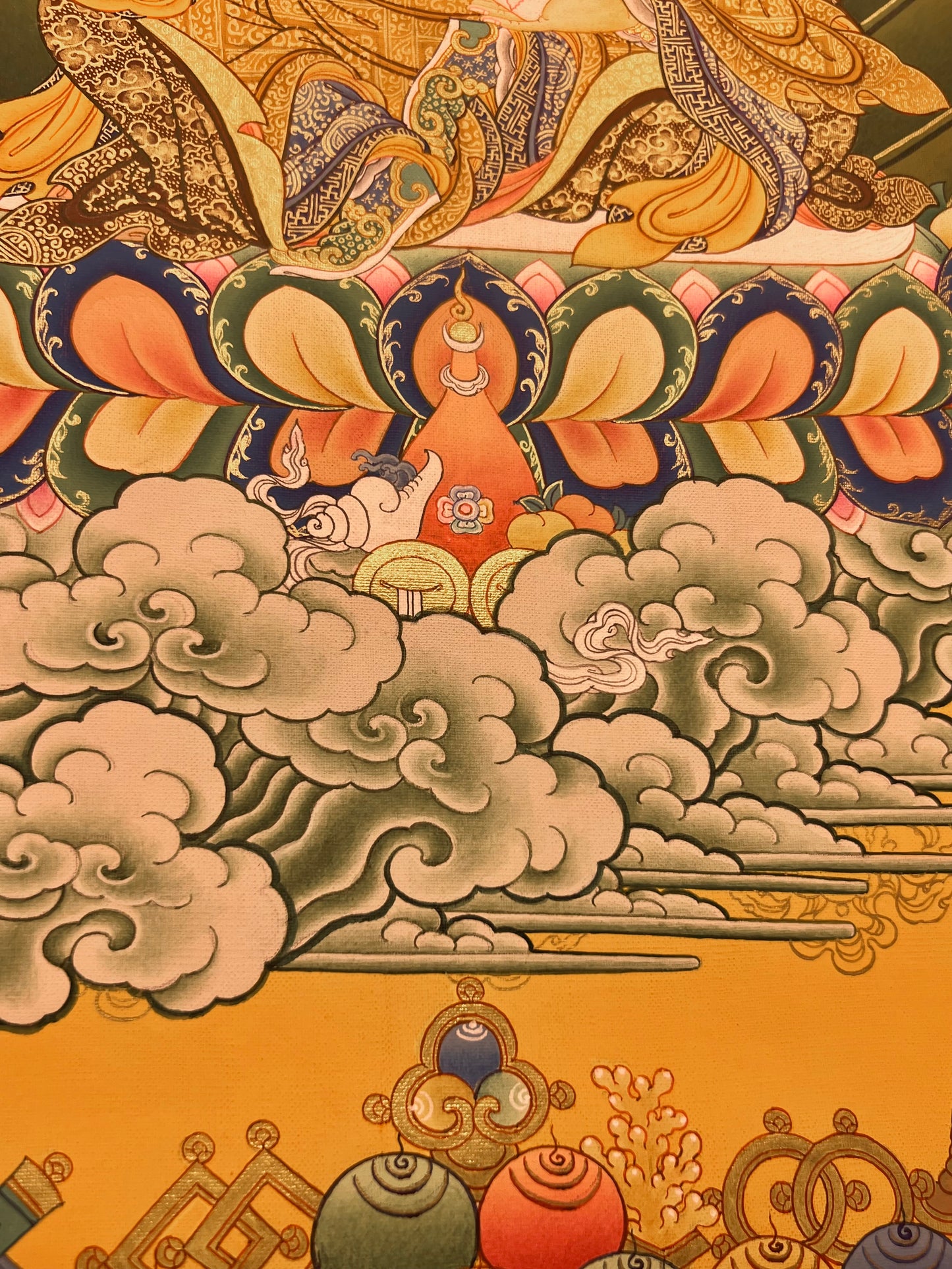 Guru Rinpoche Leaf Unbrocaded Thangka