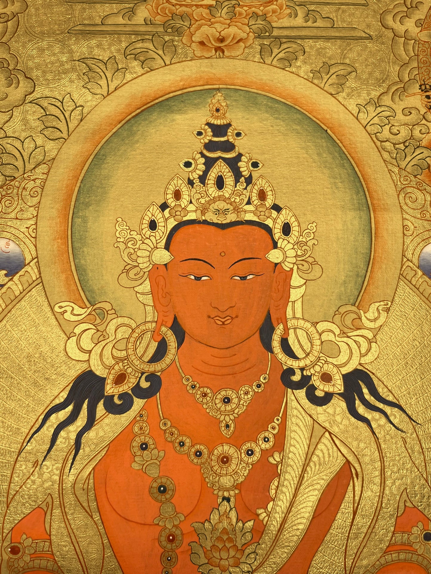 Amitayus Long Life Golden Unbrocaded Thangka