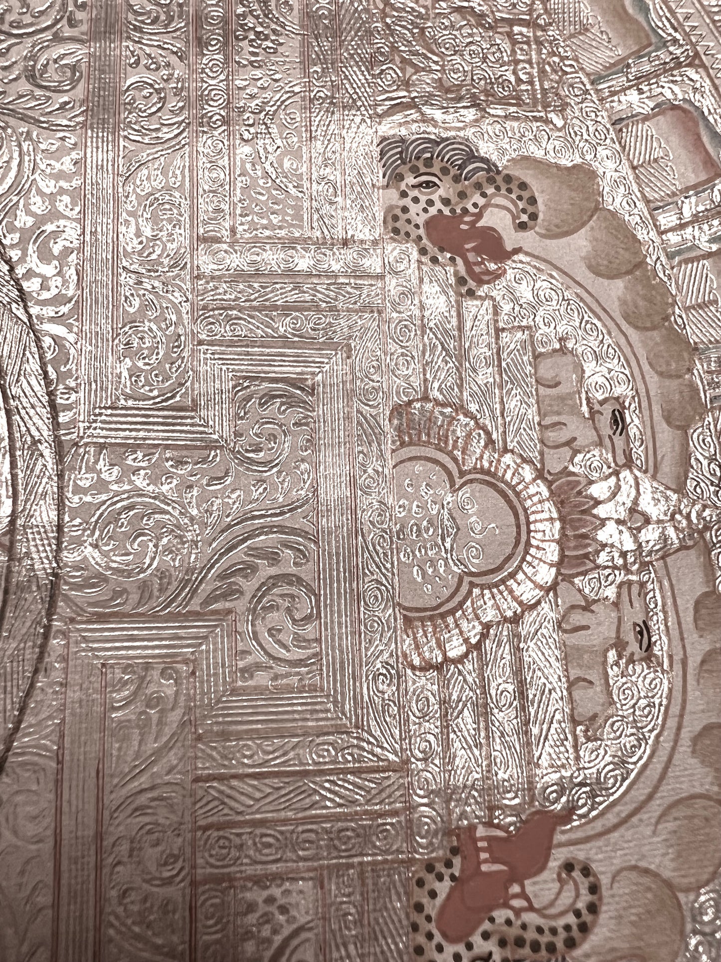 Shakyamuni Silver Mandala Unbrocaded Thangka