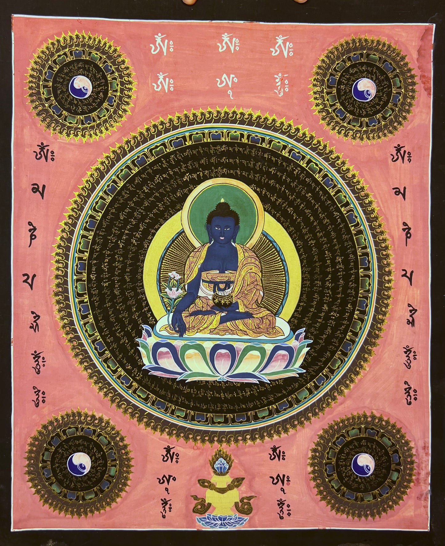 Medicine Buddha Mantra Thangka