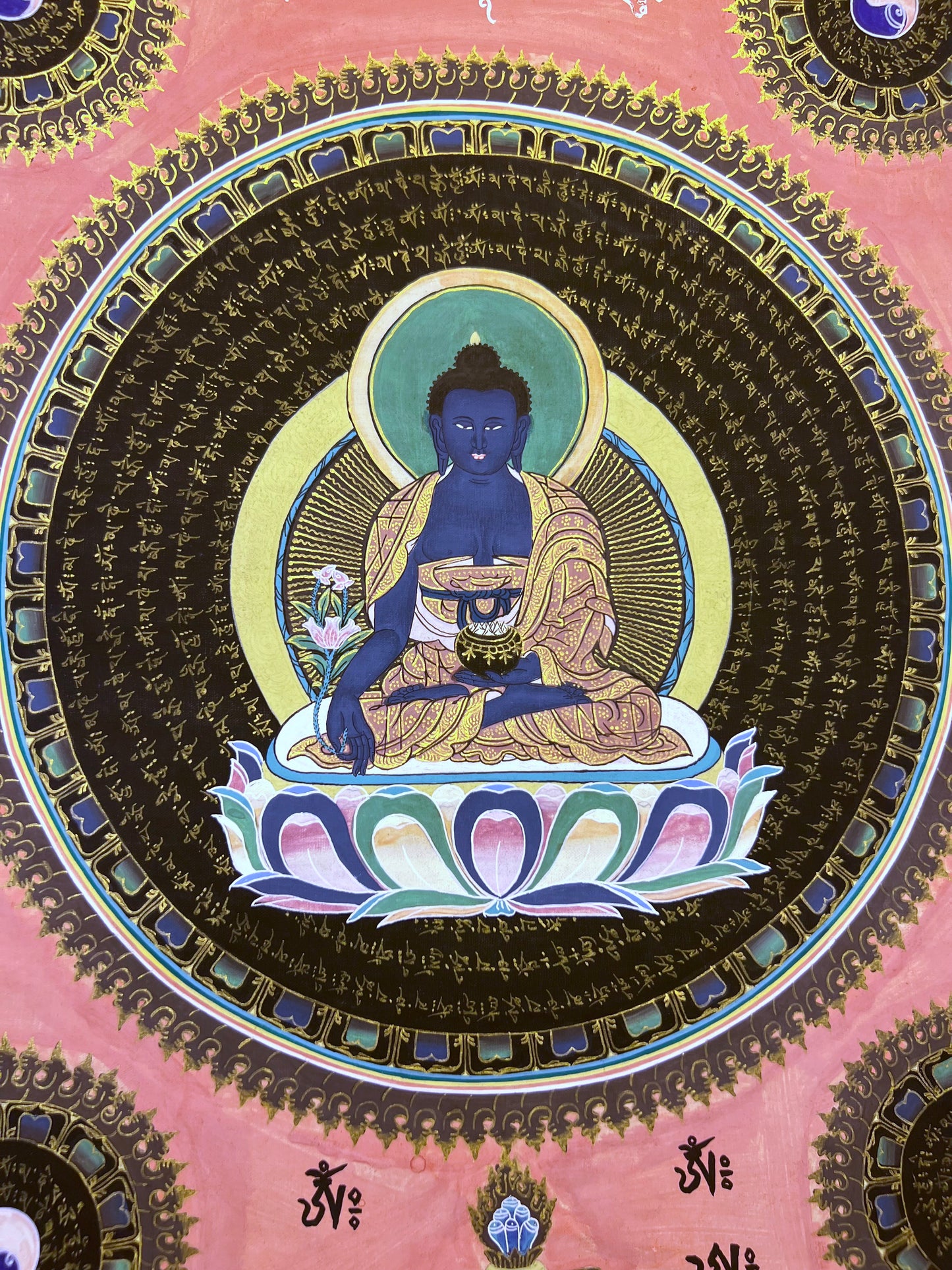 Medicine Buddha Mantra Thangka