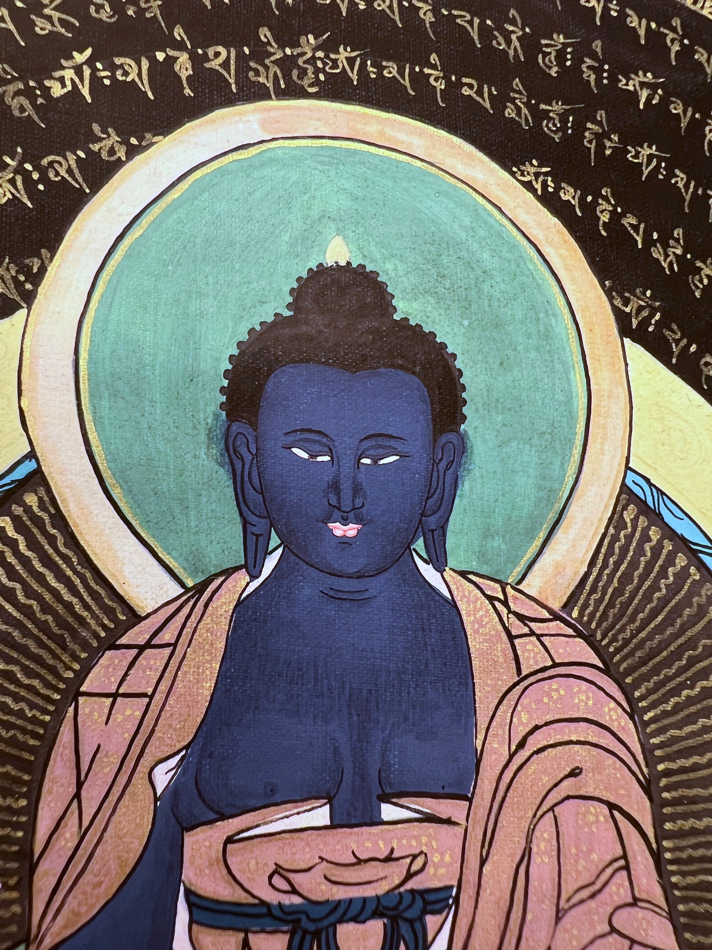 Medicine Buddha Mantra Thangka