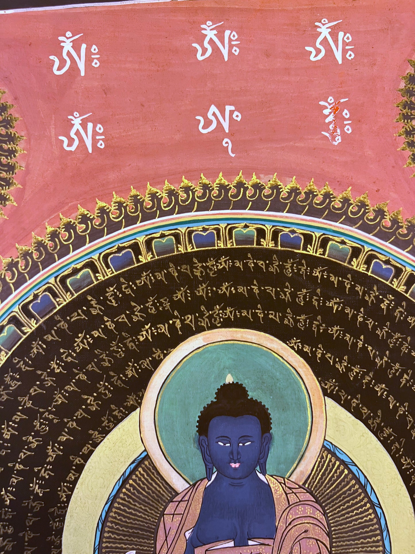 Medicine Buddha Mantra Thangka