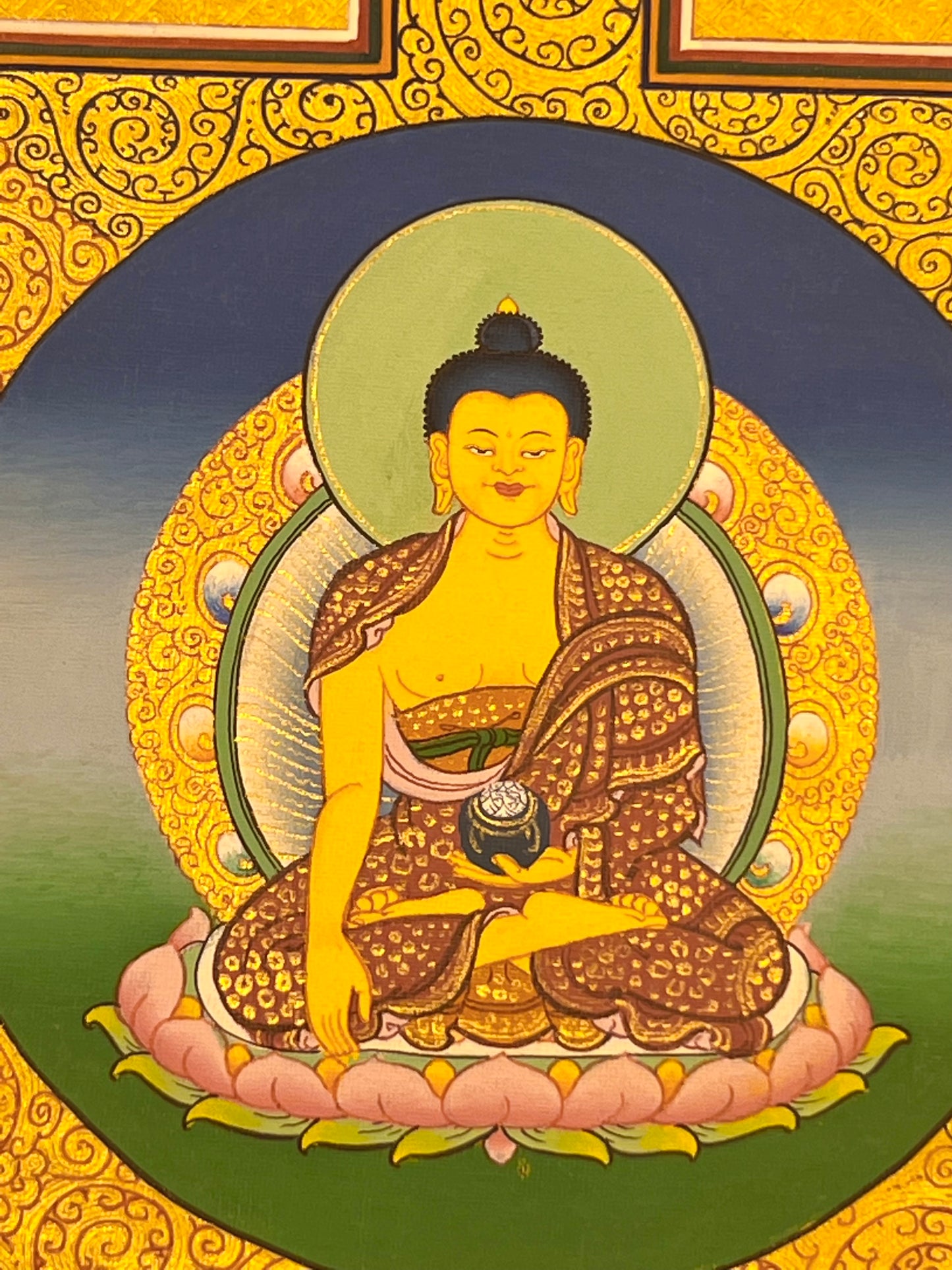 Shakyamuni Gold Mandala Unbrocaded Thangka