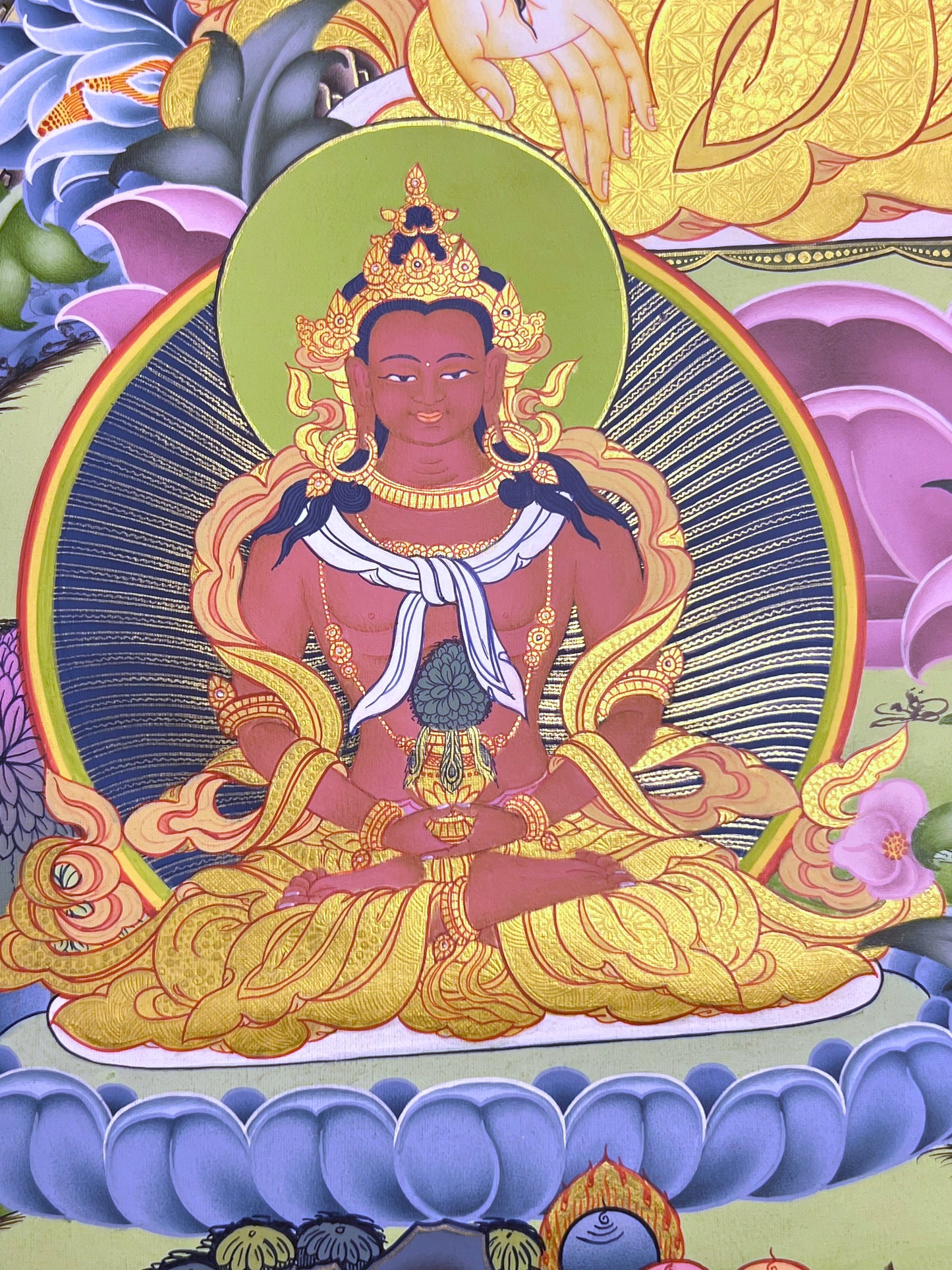 White Tara Long Life Shakyamuni Unbrocaded Thangka