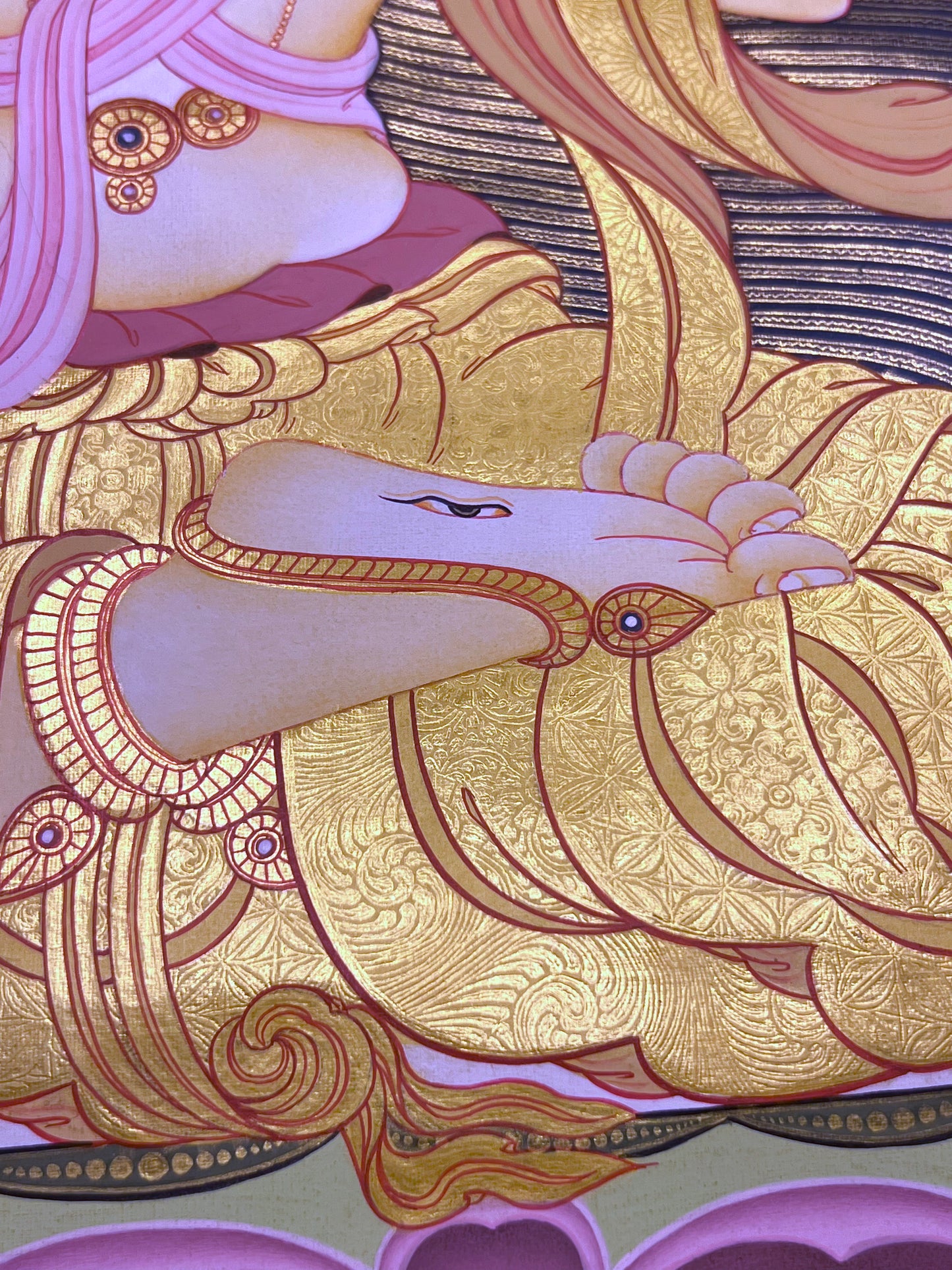 White Tara Long Life Shakyamuni Unbrocaded Thangka