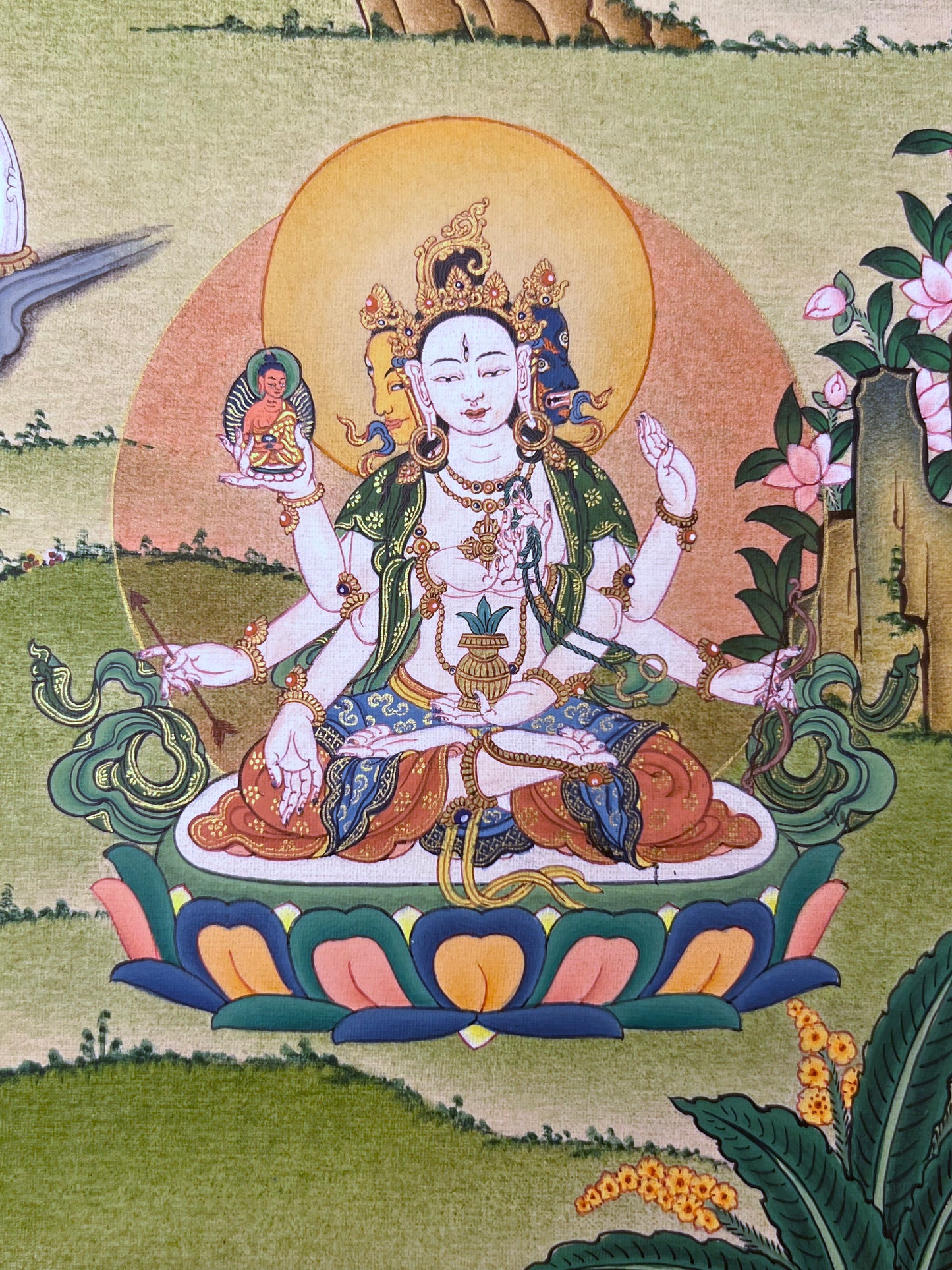 White Tara Karma Gadri Long Life Unbrocaded Thangka