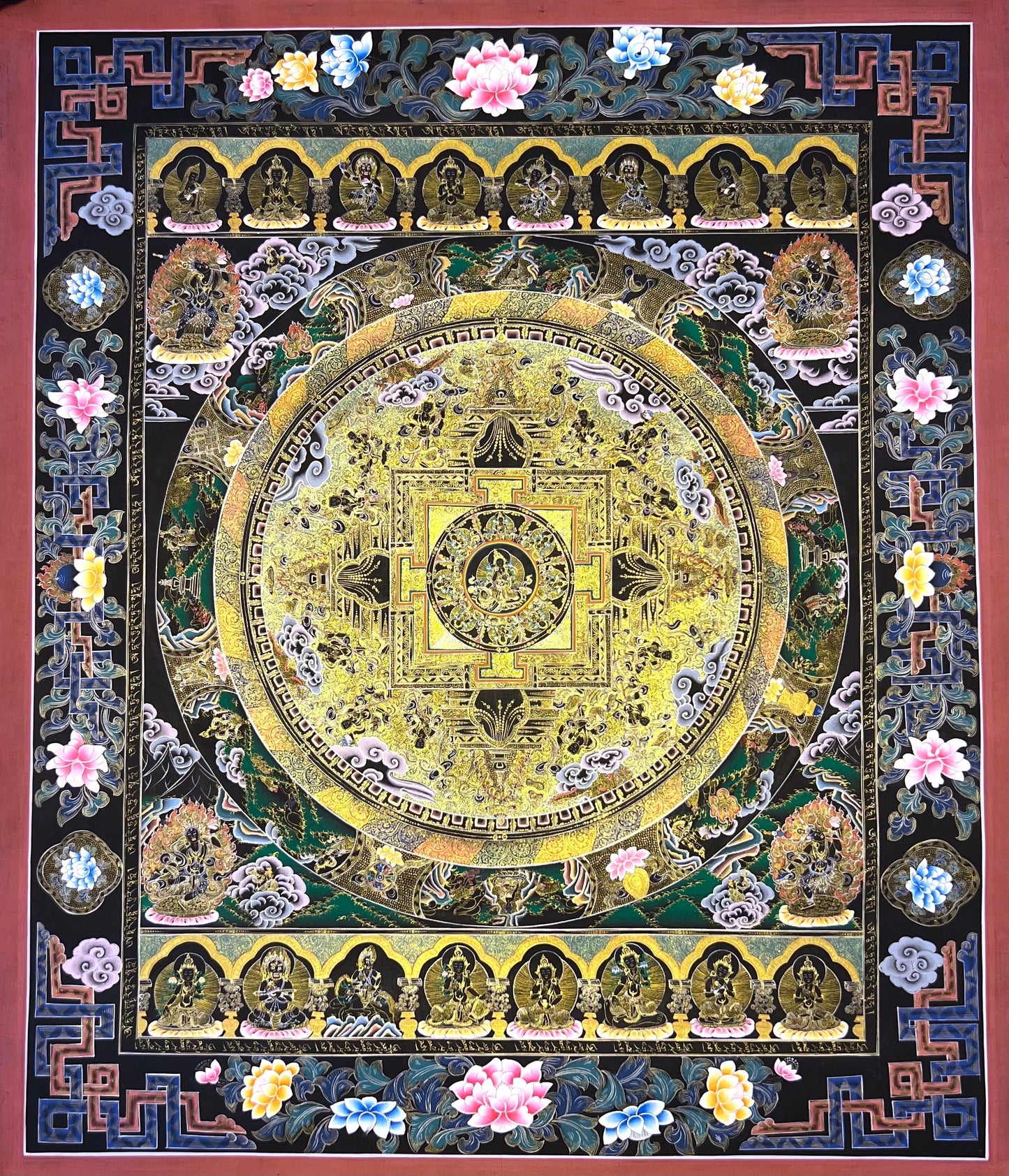 Green Tara Dakini Mandala Unbrocaded Thangka