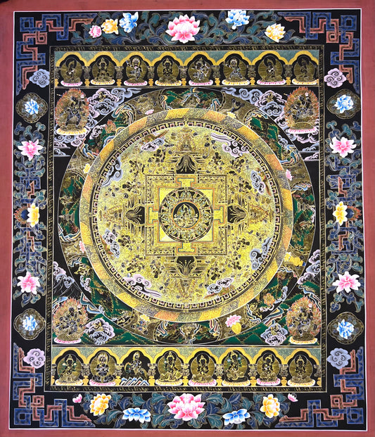 Green Tara Dakini Mandala Unbrocaded Thangka