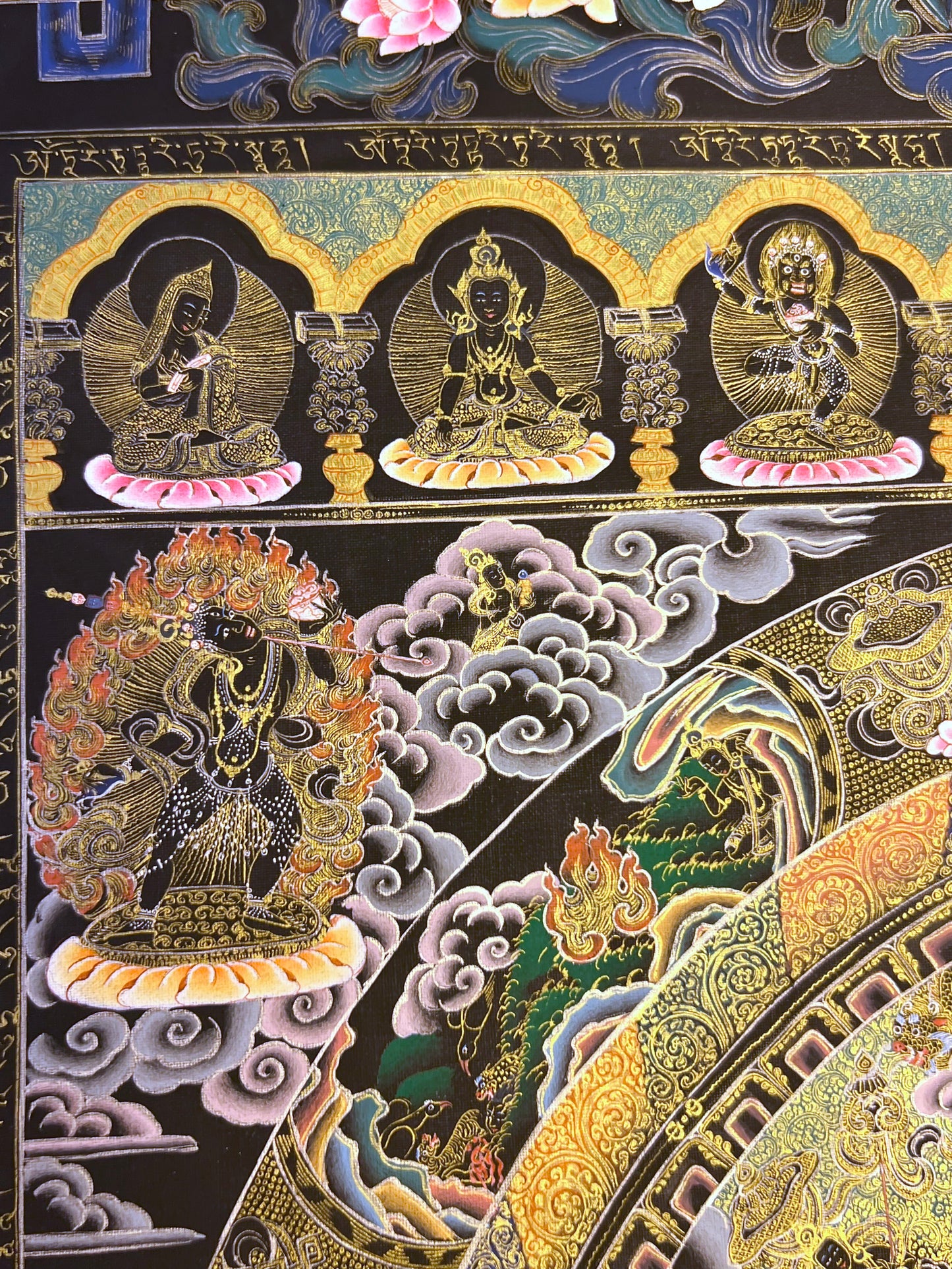 Green Tara Dakini Mandala Unbrocaded Thangka